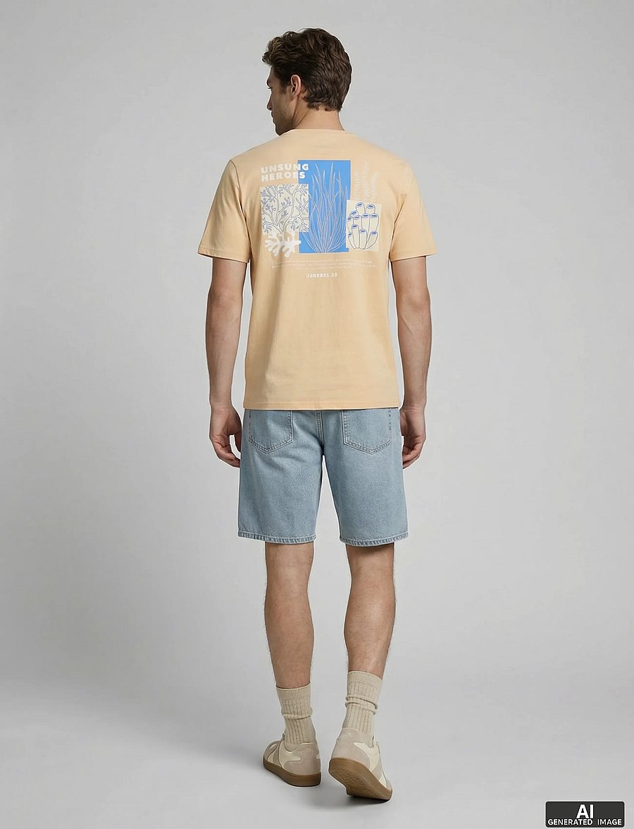 JJ REBEL - JREBANTONIO REGULAR SS TEE - apricot ice - 3
