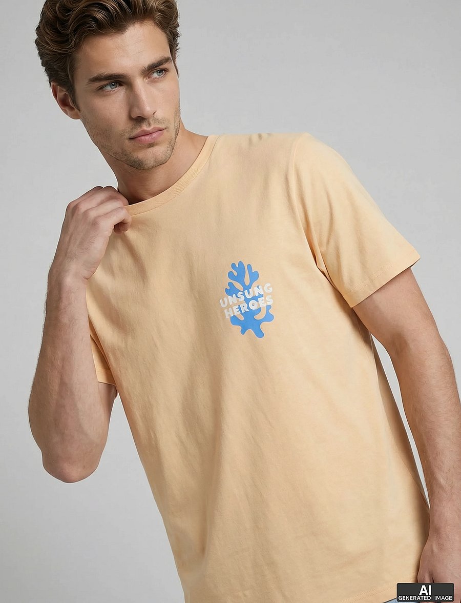 JJ REBEL - JREBANTONIO REGULAR SS TEE - apricot ice - 5