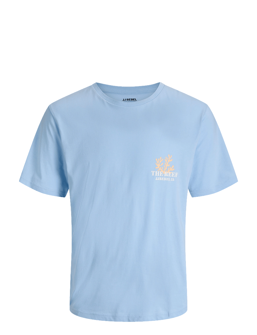 JJ REBEL - JREBANTONIO REGULAR SS TEE - kortärmade t-shirts - cashmere blue - 0