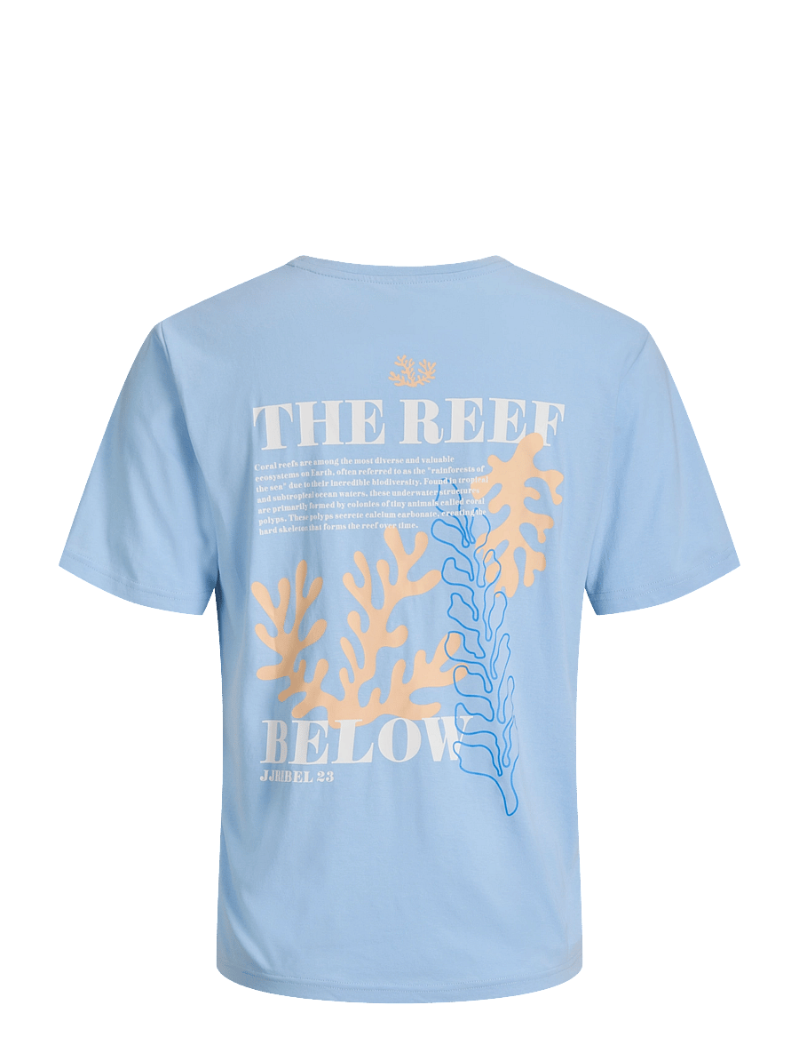 JJ REBEL - JREBANTONIO REGULAR SS TEE - kortärmade t-shirts - cashmere blue - 1