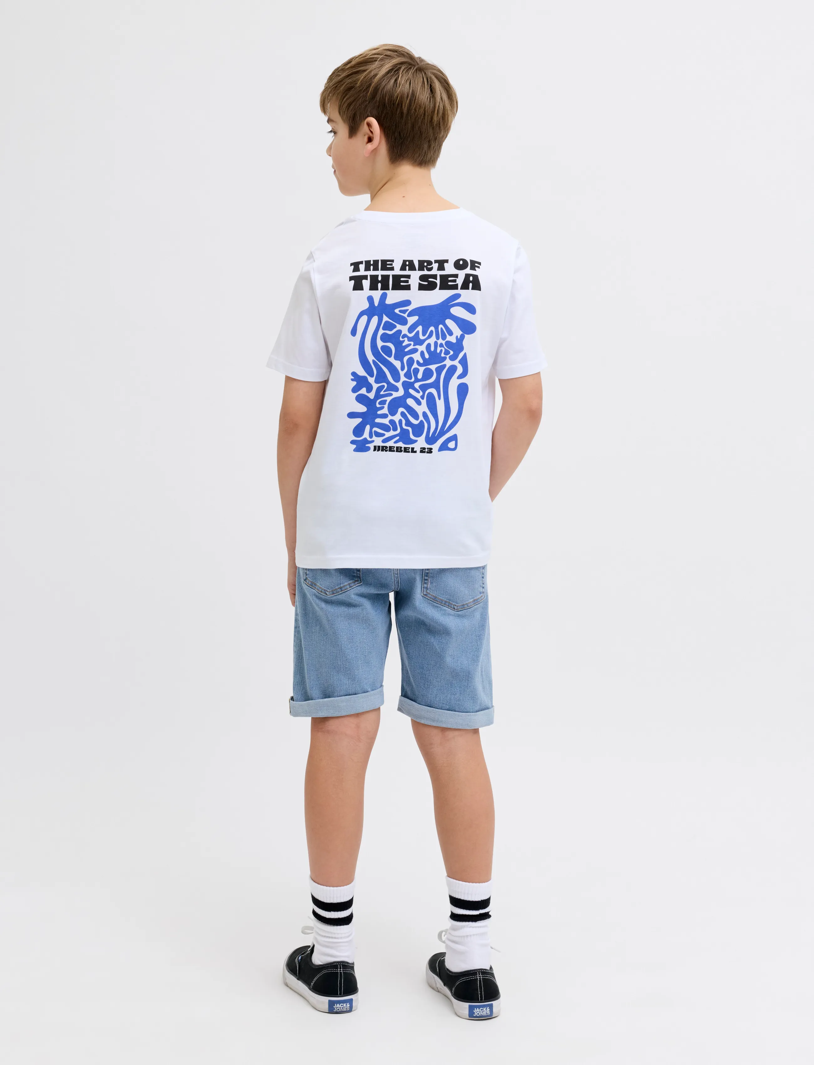 JJ REBEL - JREBJOE JJCRAFT SHORTS AKM 761 SN JNR - blue denim - 3