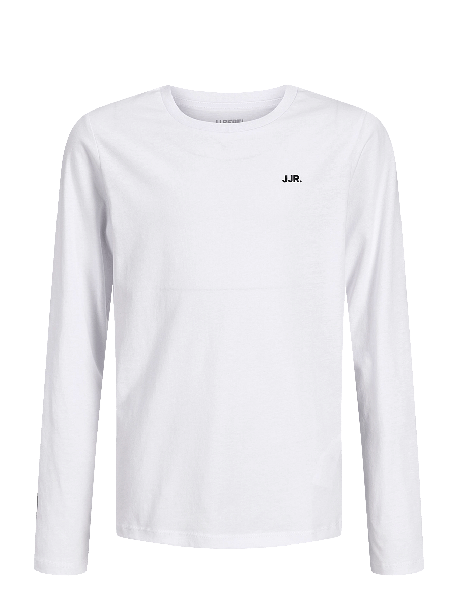 JJ REBEL - JREBREBEL LOGO LS TEE NOOS JNR - langærmede t-shirts - white - 1