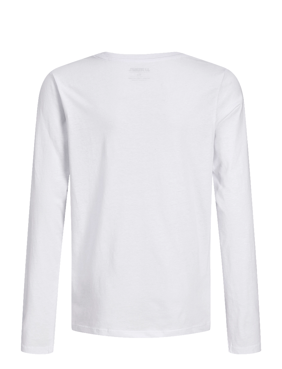 JJ REBEL - JREBREBEL LOGO LS TEE NOOS JNR - langærmede t-shirts - white - 2