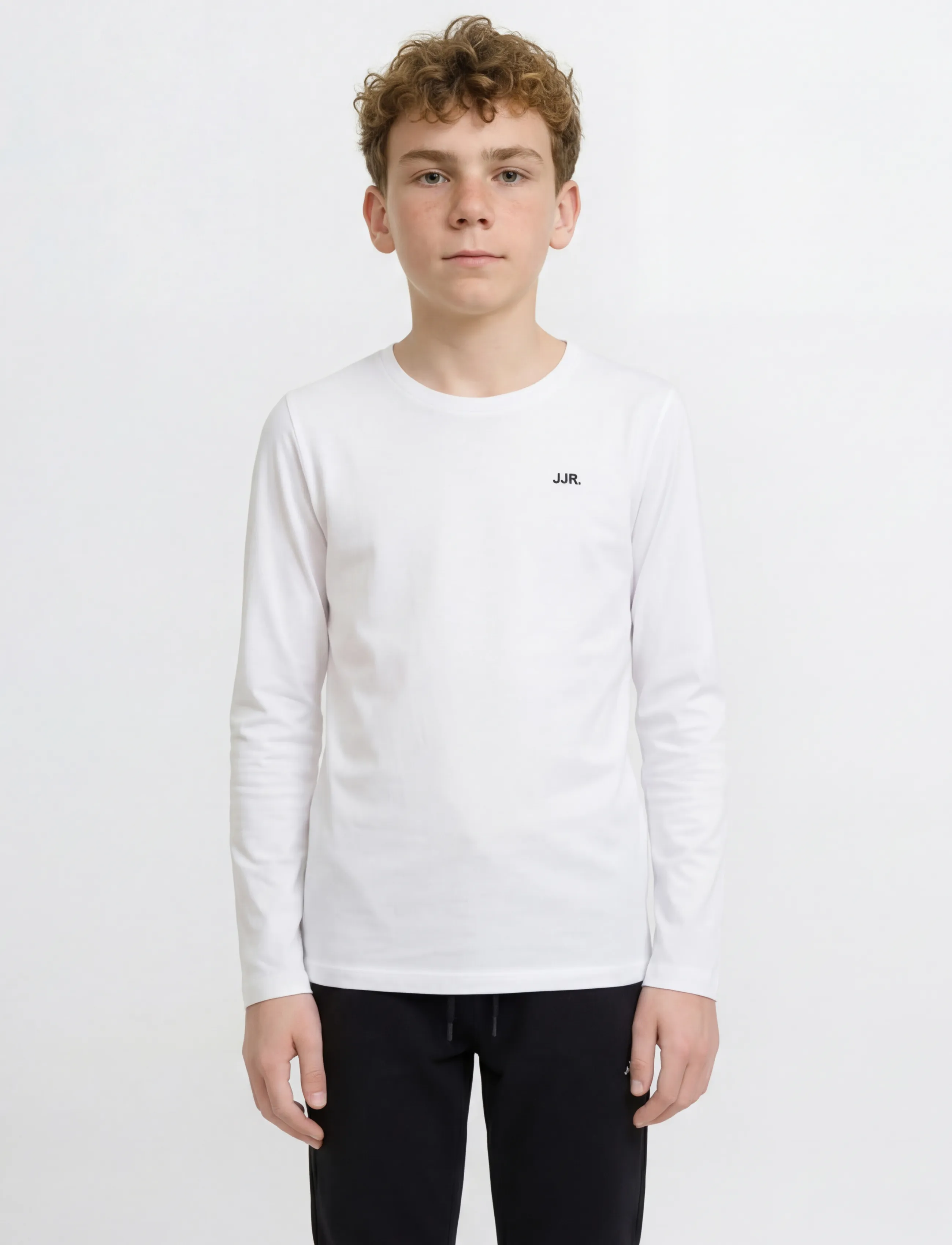 JJ REBEL JREBREBEL LOGO LS TEE NOOS JNR - T-shirts - WHITE / white