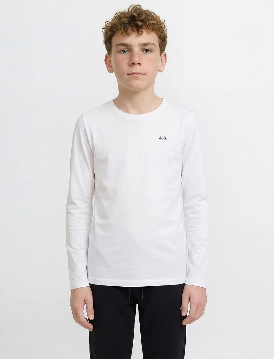 JJ REBEL - JREBREBEL LOGO LS TEE NOOS JNR - langærmede t-shirts - white - 0
