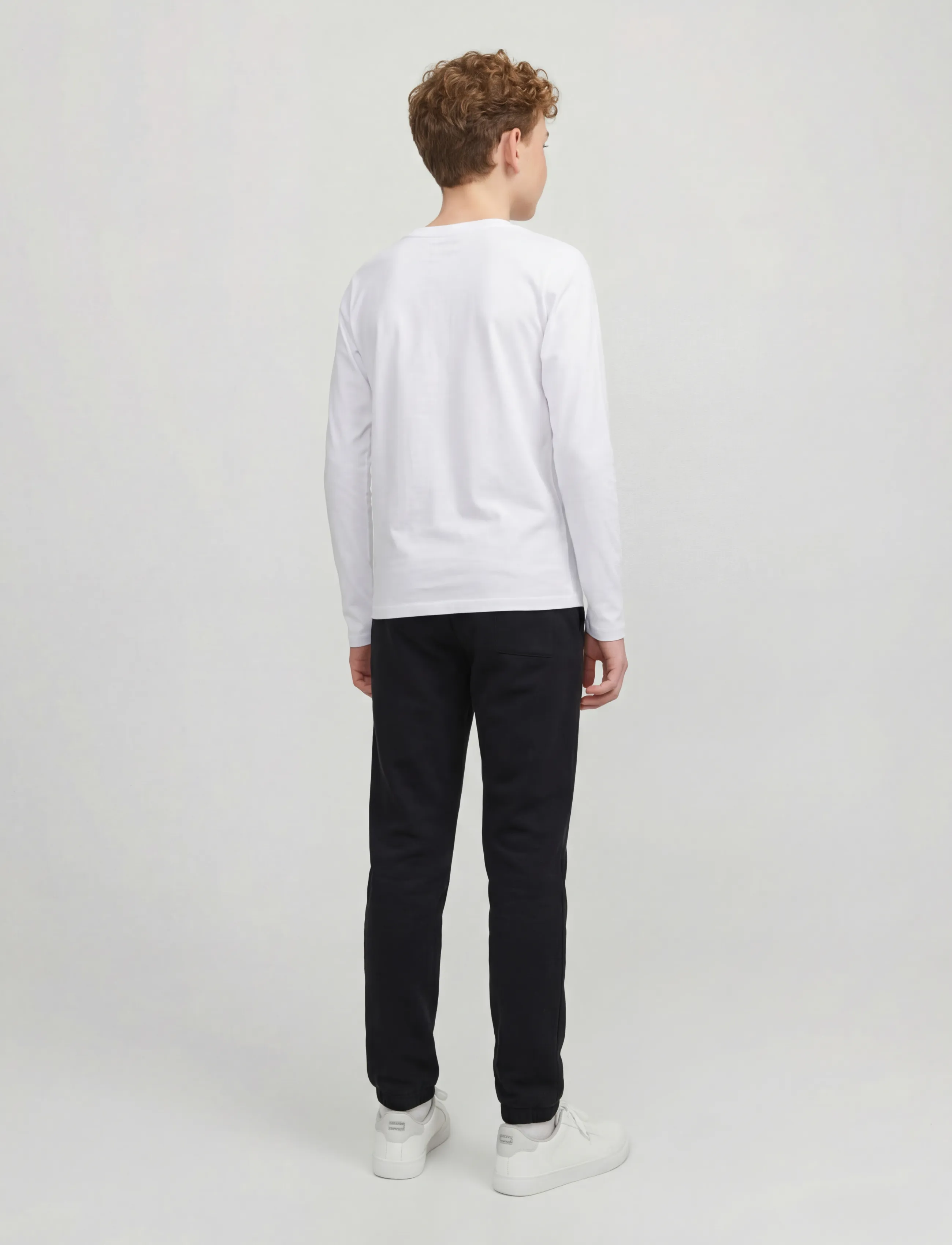 JJ REBEL - JREBREBEL LOGO LS TEE NOOS JNR - langærmede t-shirts - white - 3