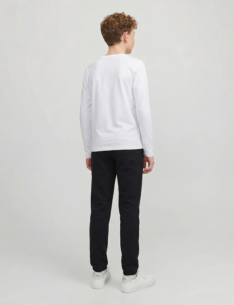 JJ REBEL - JREBREBEL LOGO LS TEE NOOS JNR - langærmede t-shirts - white - 3