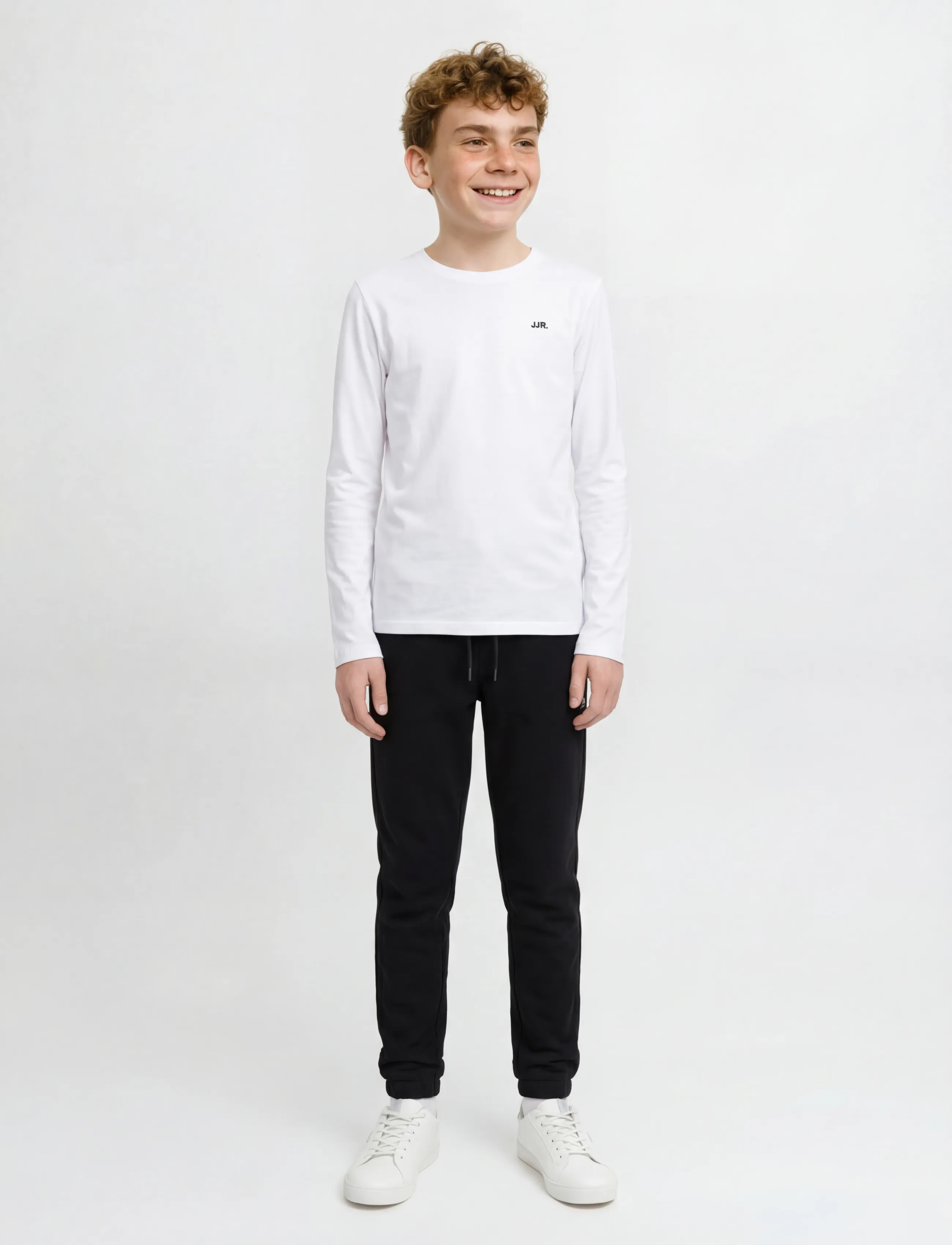 JJ REBEL - JREBREBEL LOGO LS TEE NOOS JNR - langærmede t-shirts - white - 4