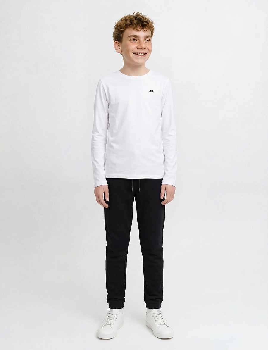 JJ REBEL - JREBREBEL LOGO LS TEE NOOS JNR - langærmede t-shirts - white - 4