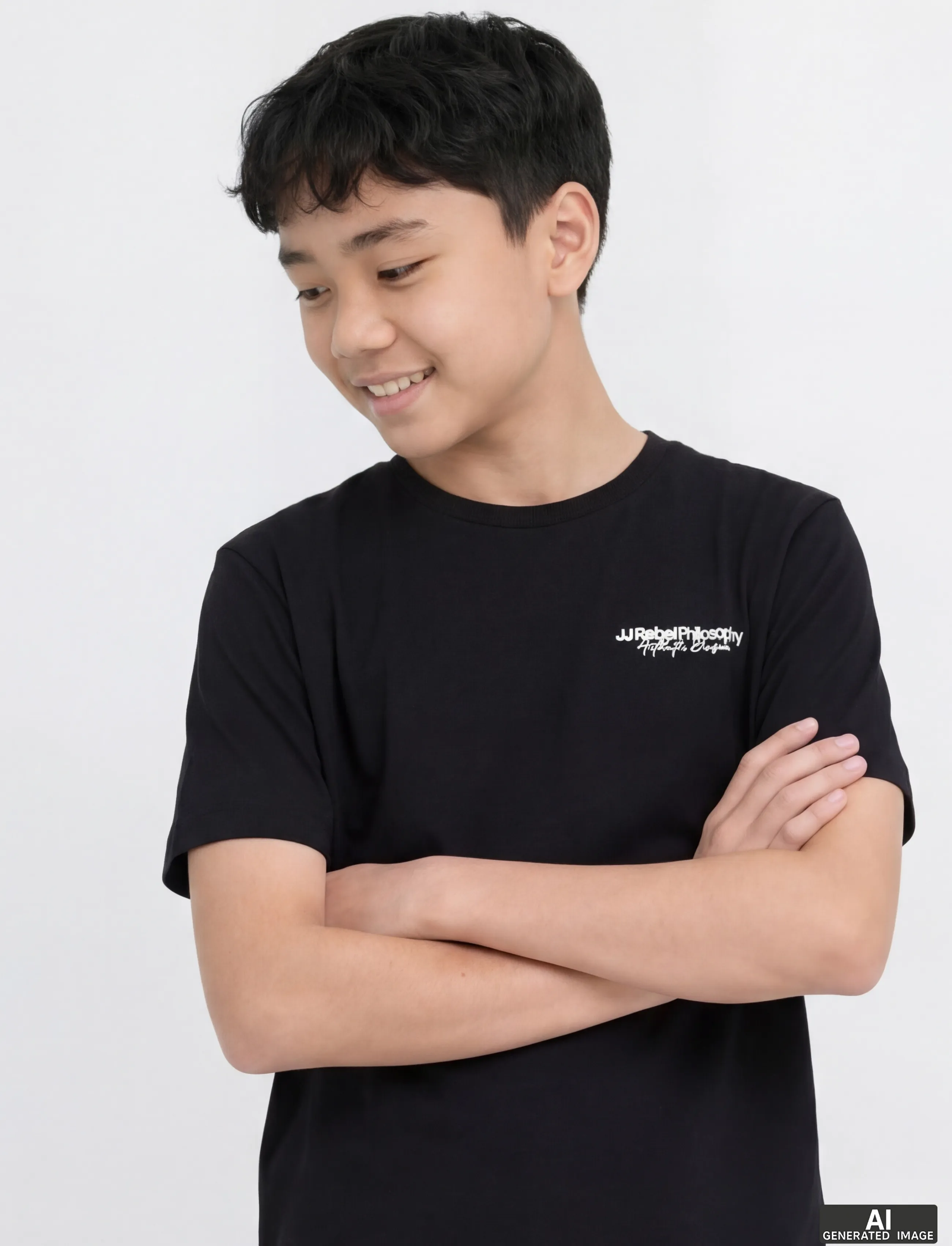 JJ REBEL - JREBZACK TEE SS CREW NECK NOOS JNR - kortärmade t-shirts - black - 5