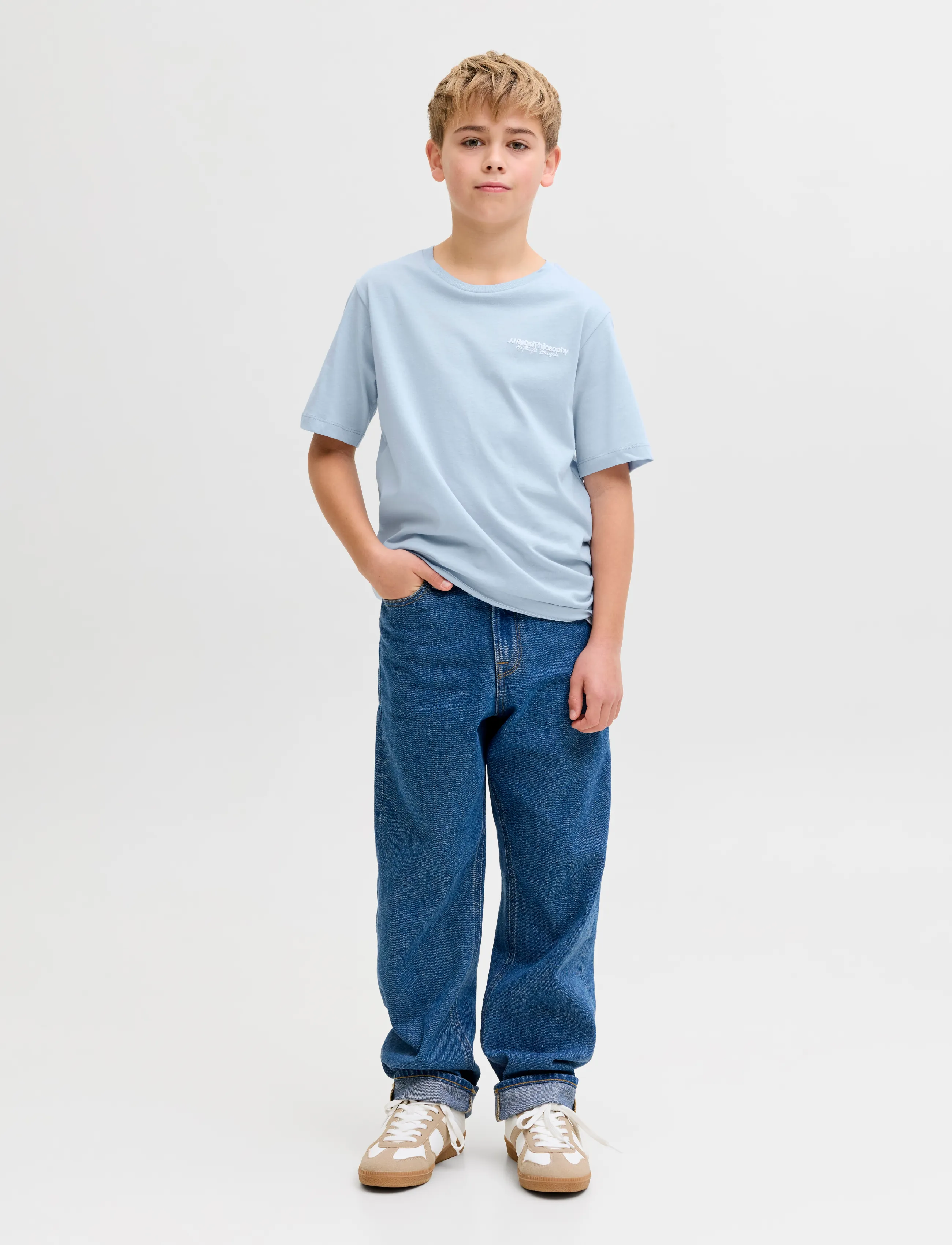 JJ REBEL - JREBZACK TEE SS CREW NECK NOOS JNR - kortærmede t-shirts - cashmere blue - 4