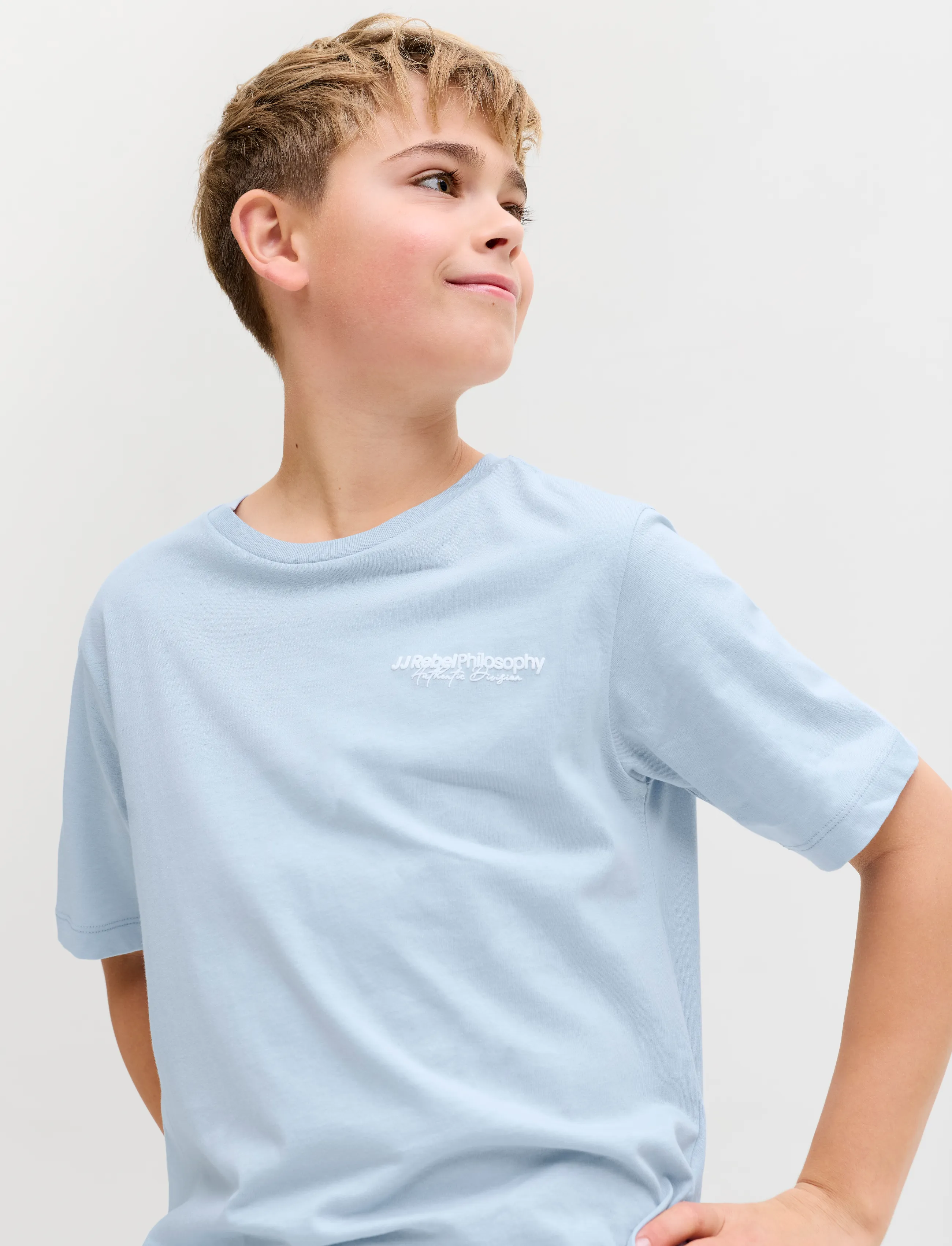 JJ REBEL - JREBZACK TEE SS CREW NECK NOOS JNR - kortærmede t-shirts - cashmere blue - 5