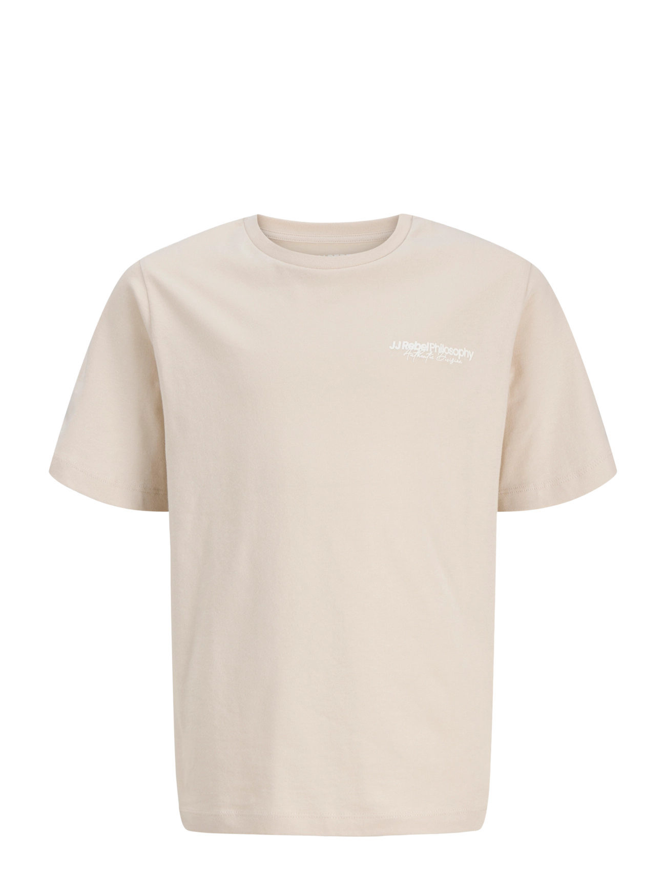 JJ REBEL JREBZACK TEE SS CREW NECK NOOS JNR - Booztlet only kids - MOONBEAM / beige