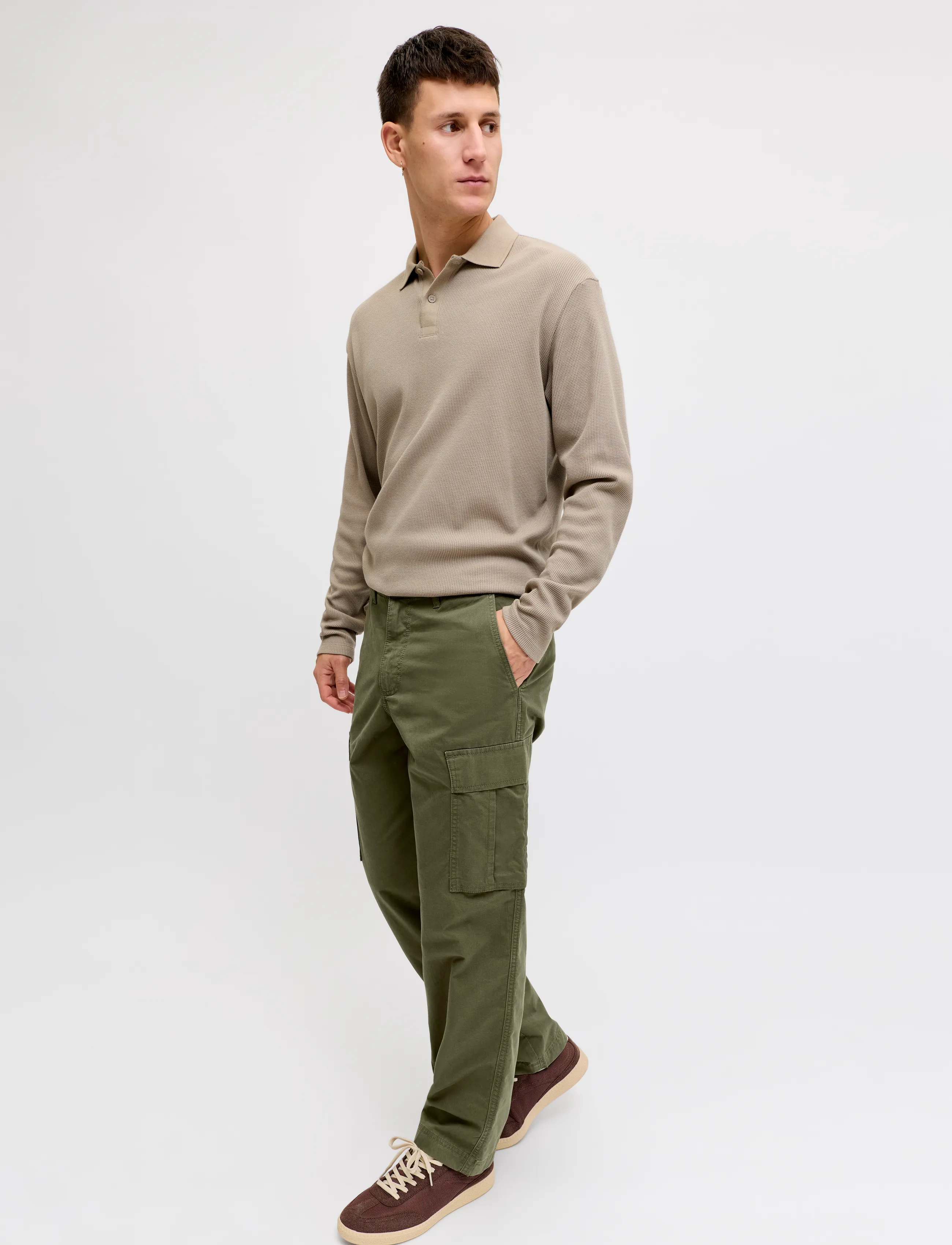 JJ REBEL - JREBCARLOS CORY CARGO PANT NOOS - olive night - 5