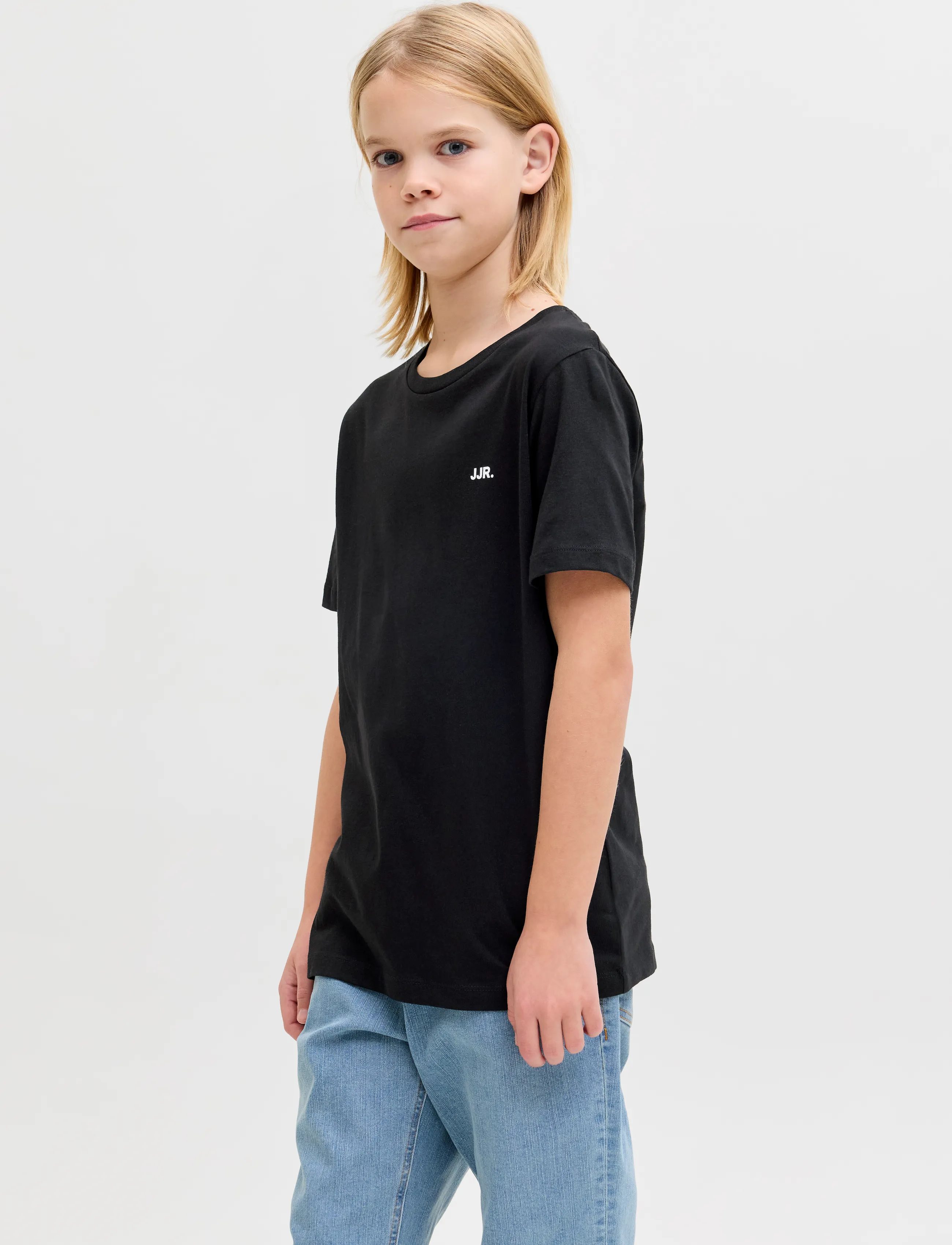 JJ REBEL JREBREBEL LOGO TEE SS CREW NECK NOOS JNR - Short-sleeved t-shirts - BLACK / black