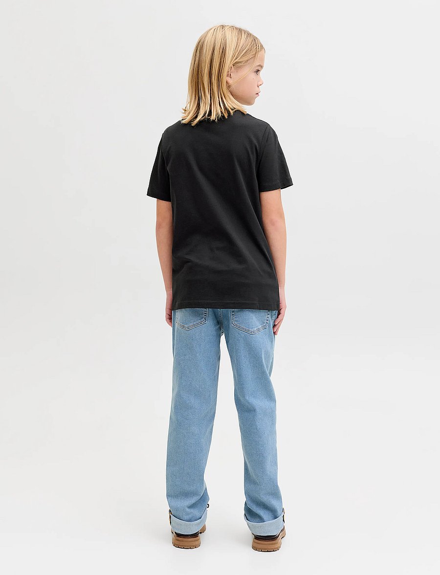 JJ REBEL - JREBREBEL LOGO TEE SS CREW NECK NOOS JNR - kortærmede t-shirts - black - 3