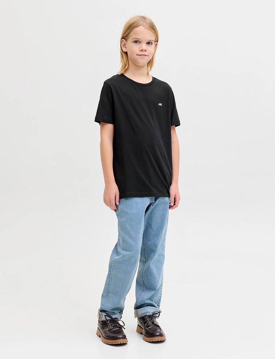 JJ REBEL - JREBREBEL LOGO TEE SS CREW NECK NOOS JNR - kortærmede t-shirts - black - 4