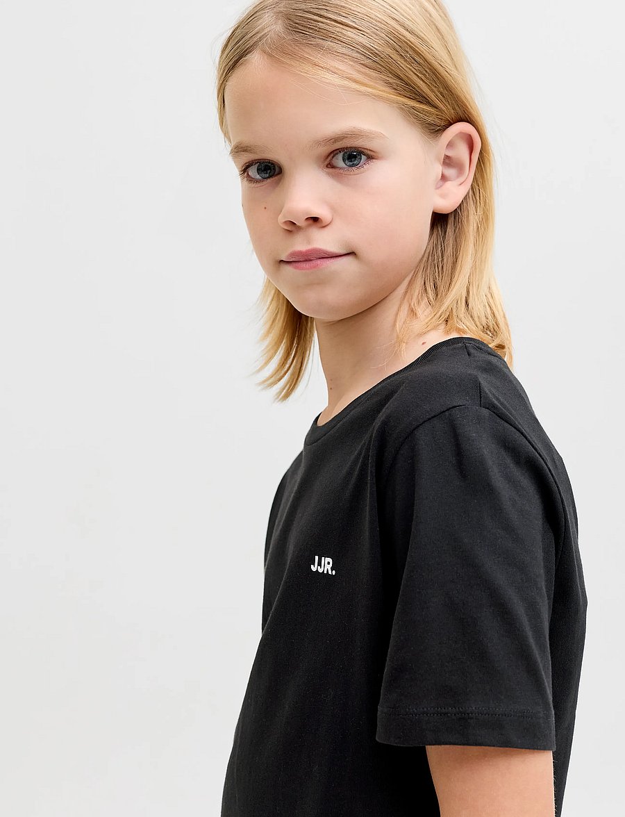 JJ REBEL - JREBREBEL LOGO TEE SS CREW NECK NOOS JNR - kortærmede t-shirts - black - 5