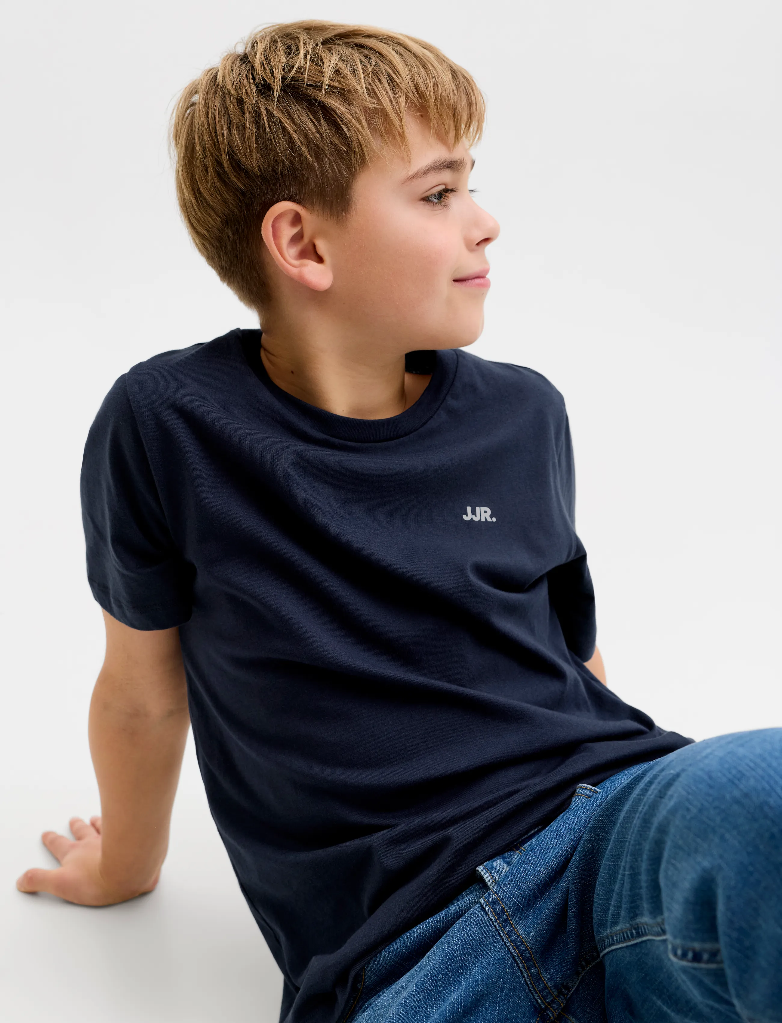 JJ REBEL - JREBREBEL LOGO TEE SS CREW NECK NOOS JNR - kurzärmelige - sky captain - 5
