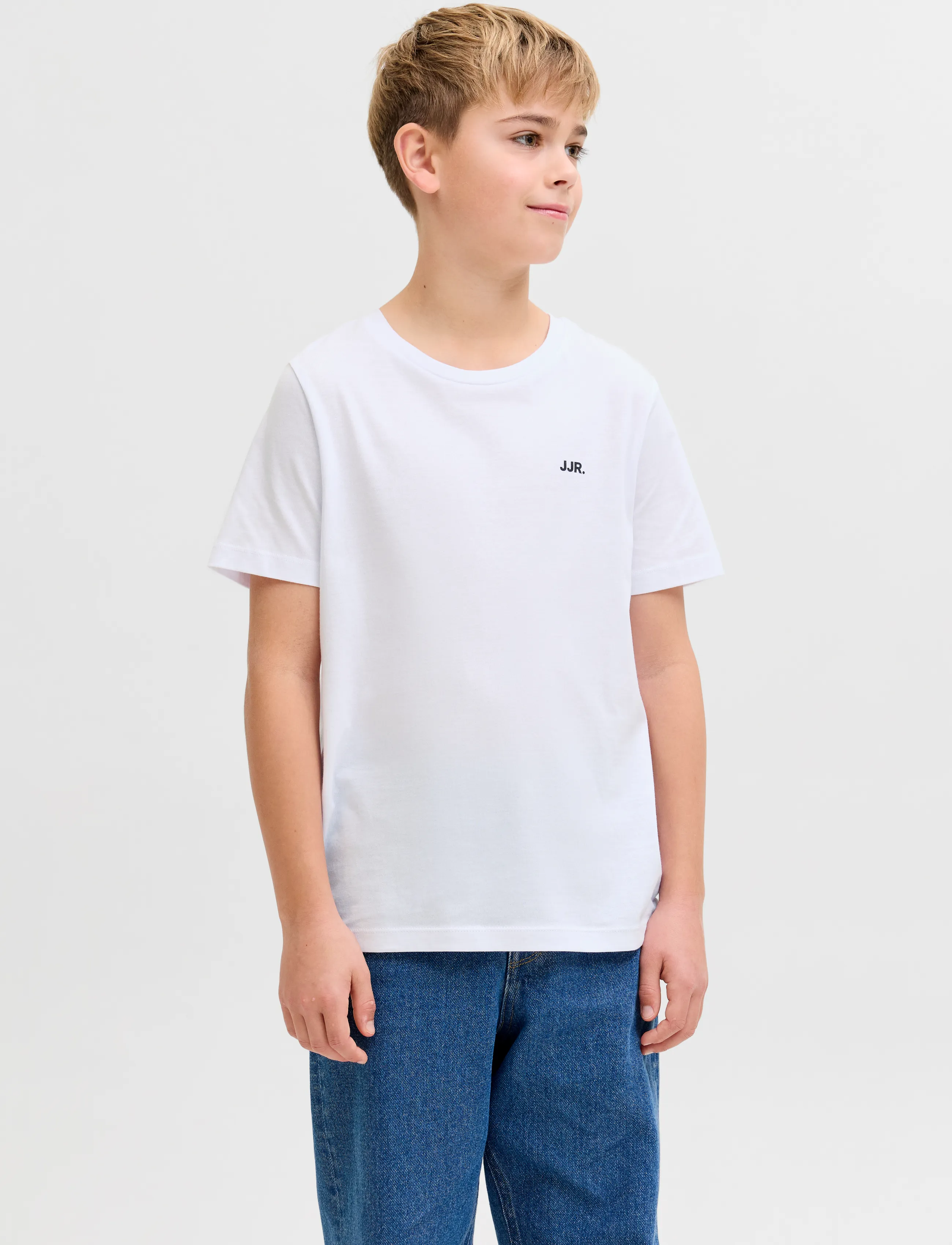 JJ REBEL JREBREBEL LOGO TEE SS CREW NECK NOOS JNR - Short-sleeved t-shirts - WHITE / white