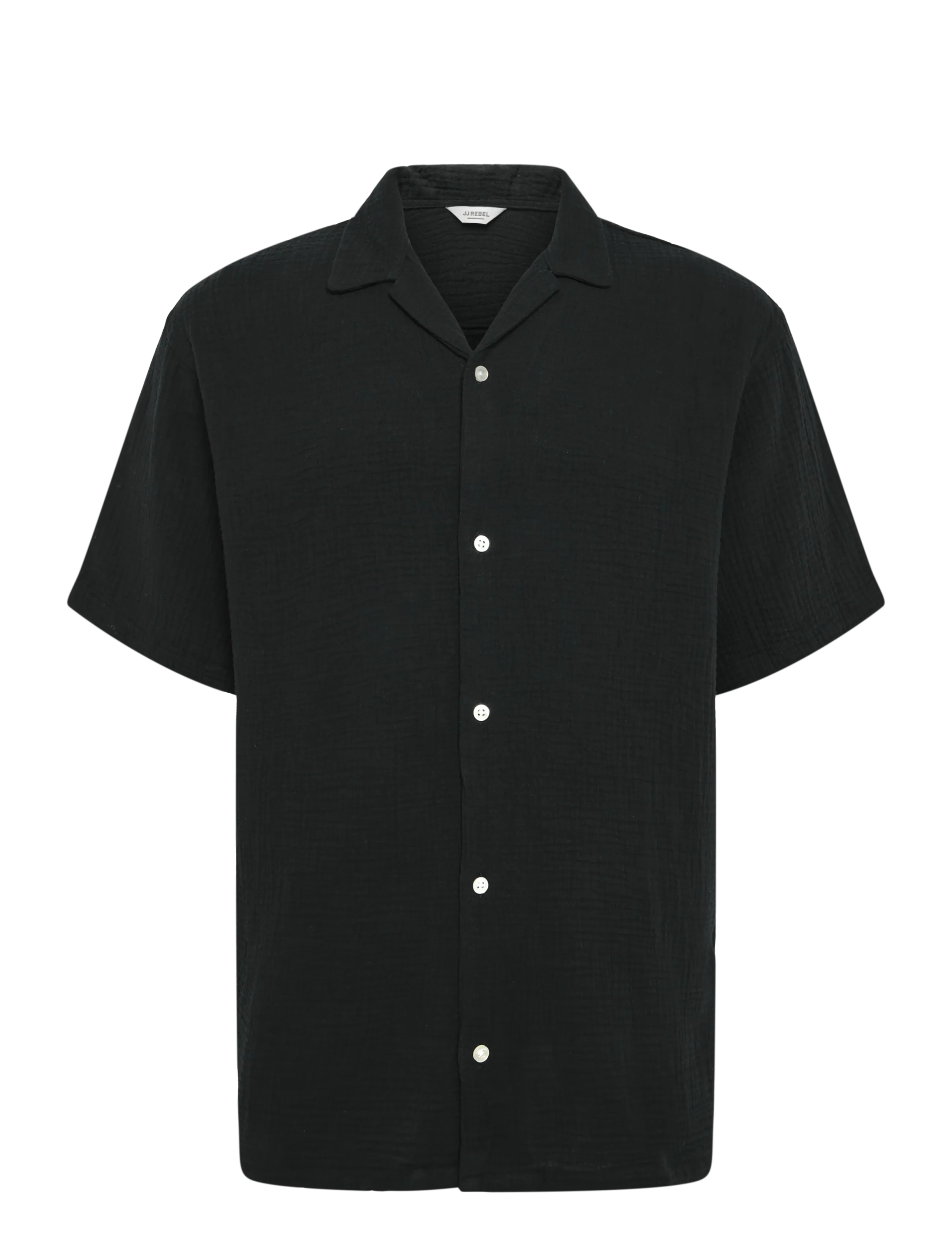 JJ REBEL Jrebjason Patrick Resort Shirt Ss Schwarz - S - Herren