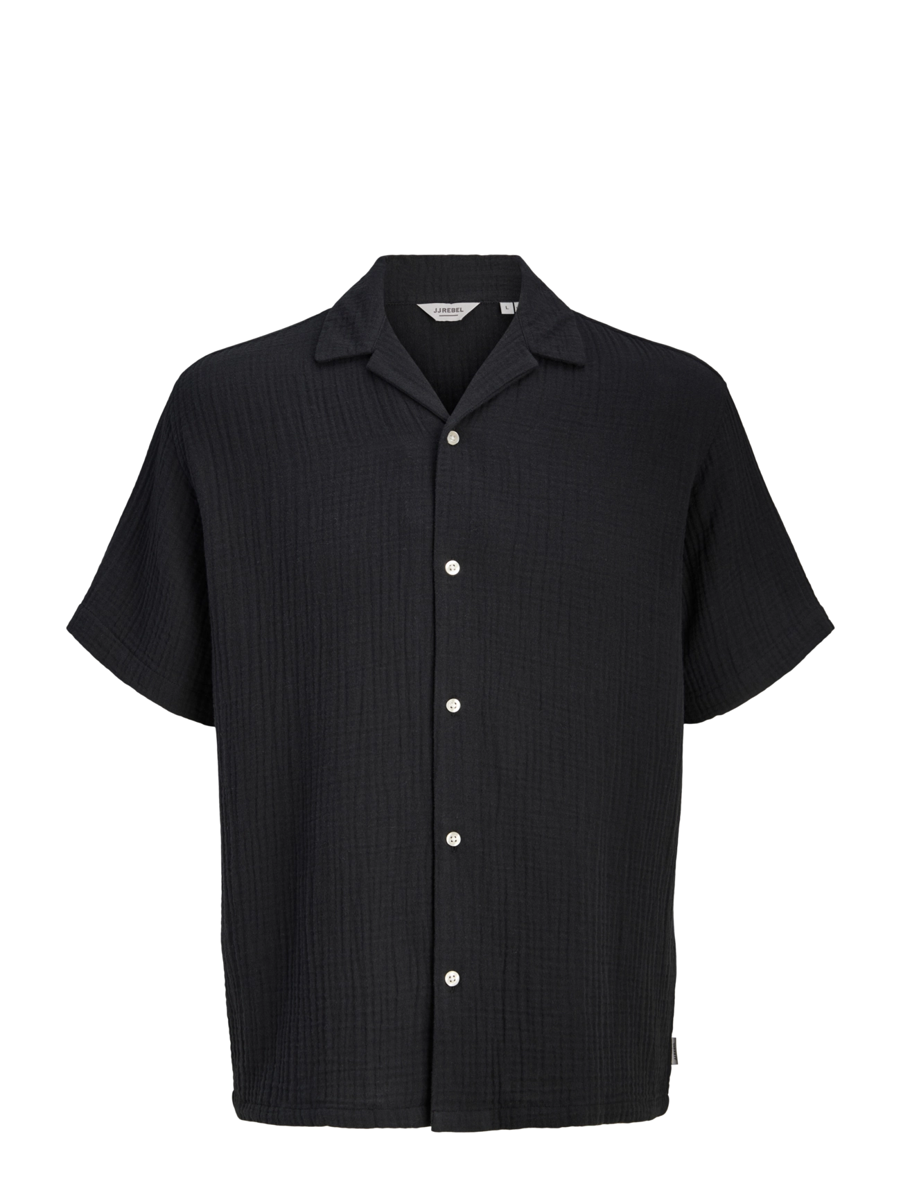 JJ REBEL - JREBJASON PATRICK RESORT SHIRT SS - kortærmede skjorter - black - 1