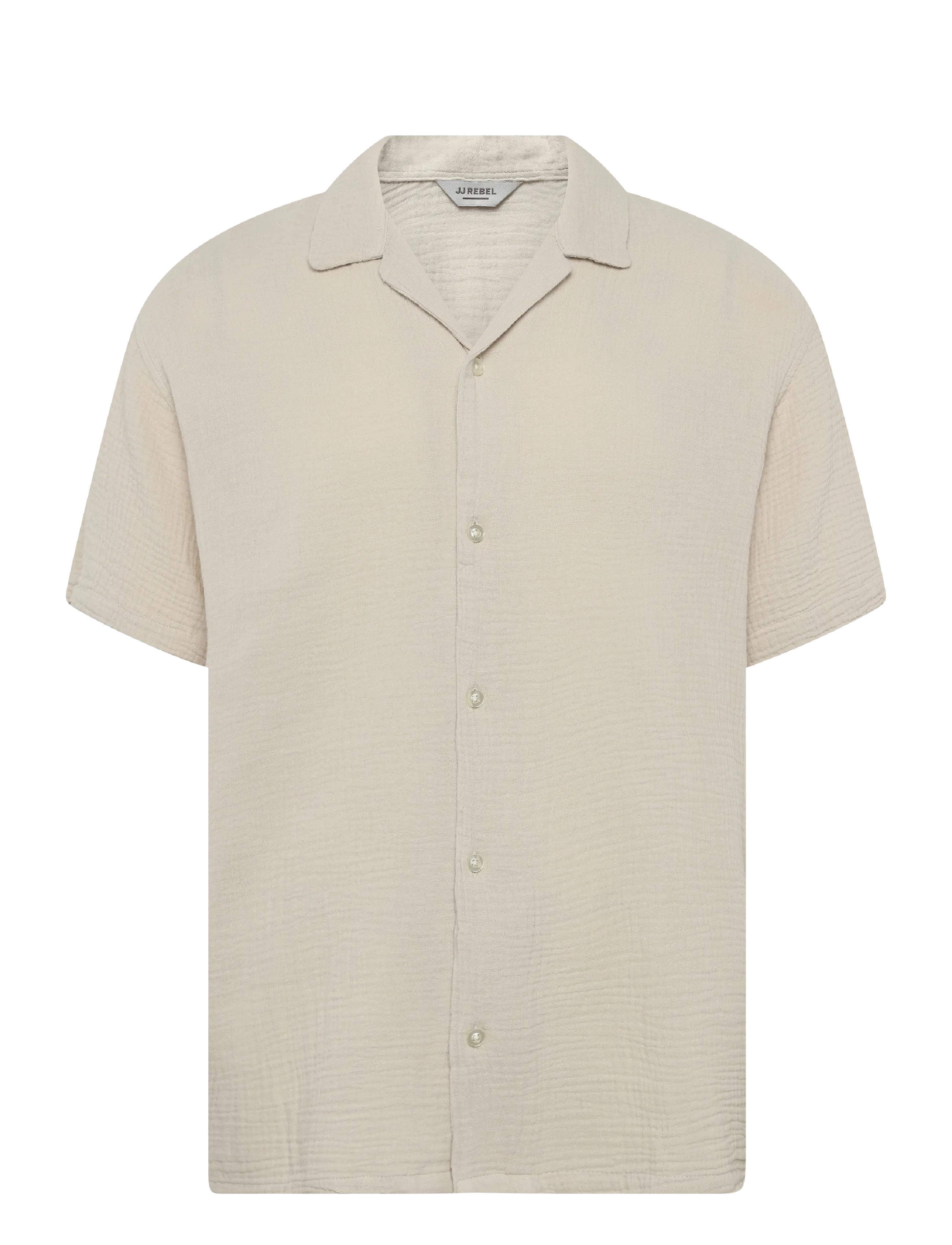 JJ REBEL Jrebjason Patrick Resort Shirt Ss Cream - S - Herren