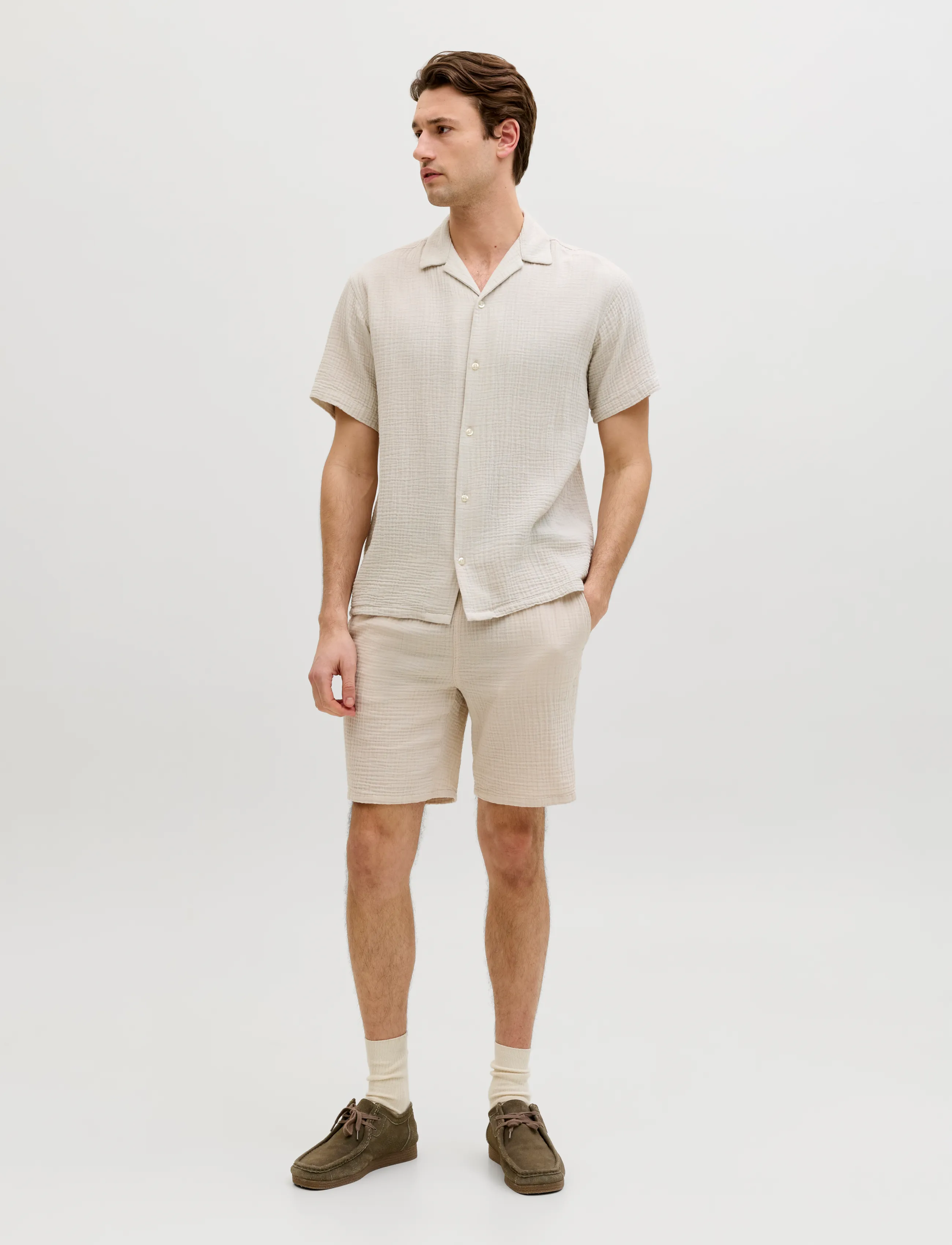 JJ REBEL - JREBJASON PATRICK RESORT SHIRT SS - laveste priser - moonbeam - 4