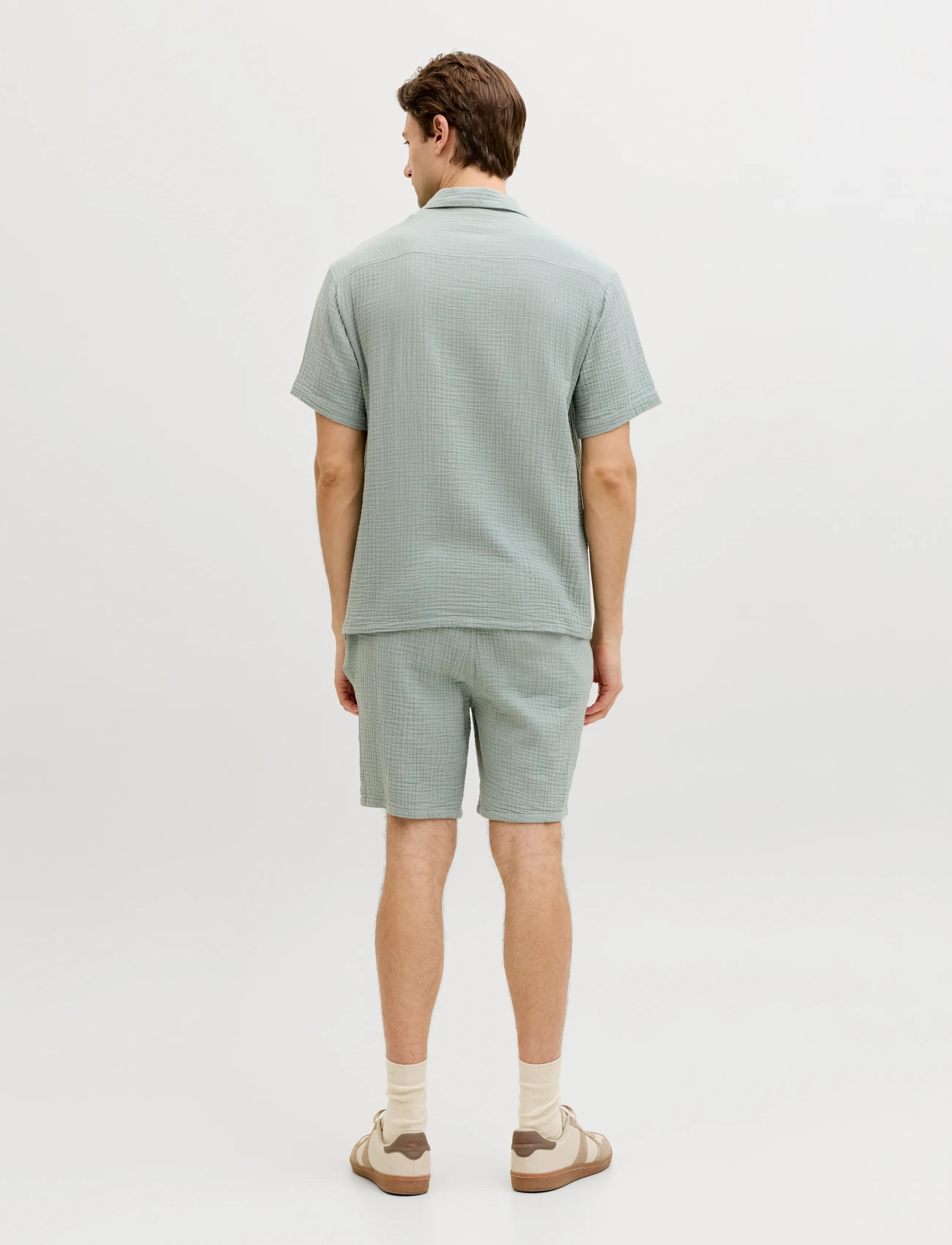 JJ REBEL - JREBJASON PATRICK RESORT SHIRT SS - laveste priser - slate gray - 3