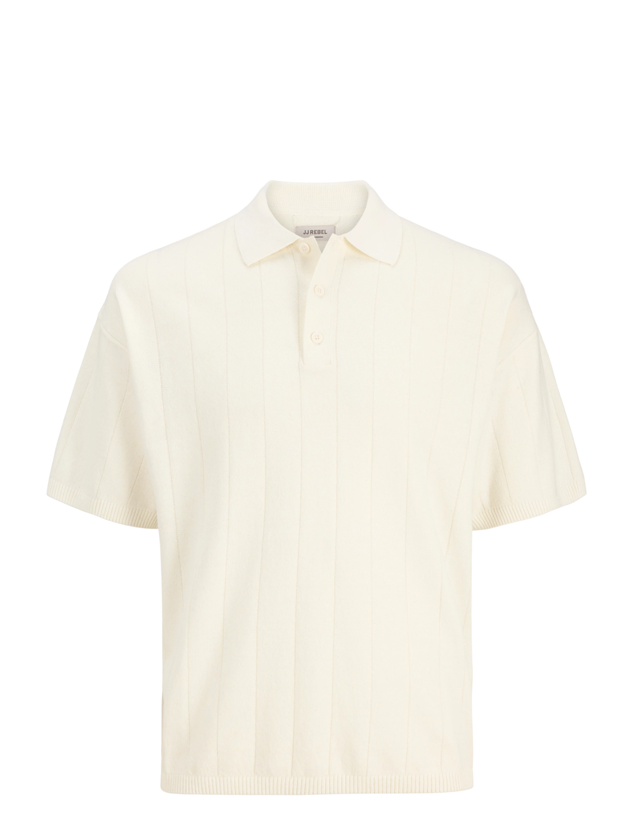 JJ REBEL JREBBEAM KNIT POLO SS - Booztlet only men - CLOUD DANCER / cream
