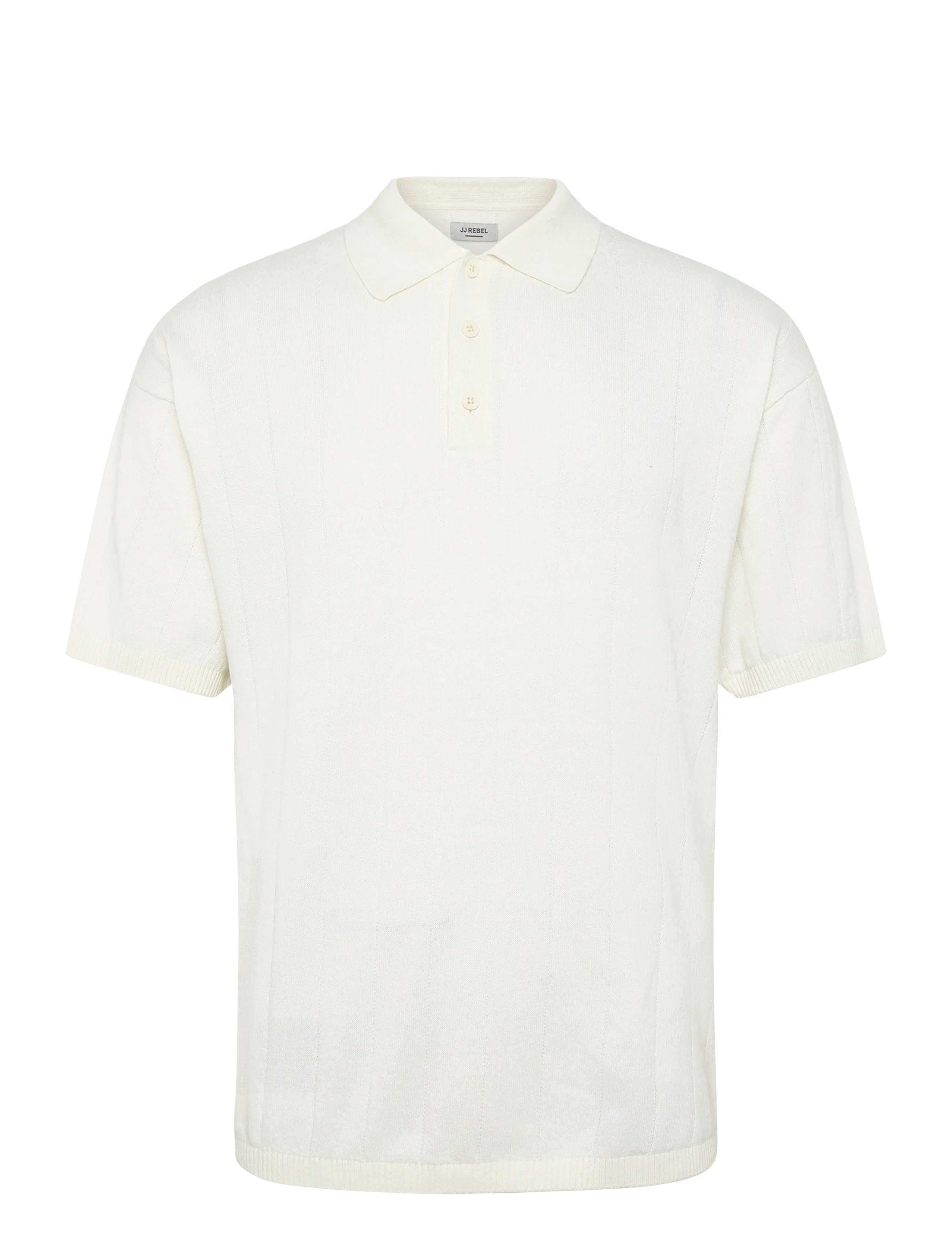 JJ REBEL - JREBBEAM KNIT POLO SS - de laveste prisene - cloud dancer - 1
