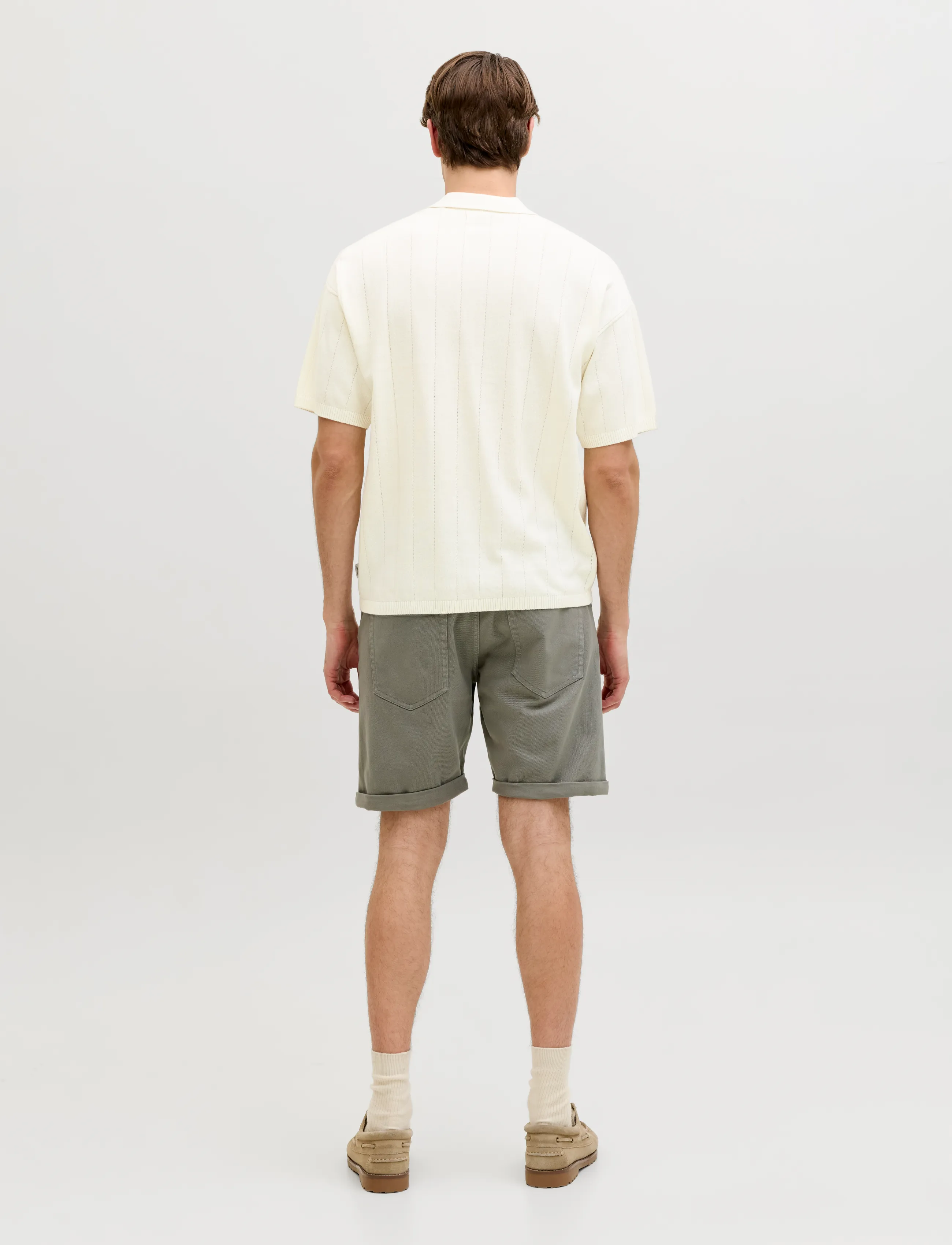 JJ REBEL - JREBBEAM KNIT POLO SS - de laveste prisene - cloud dancer - 3