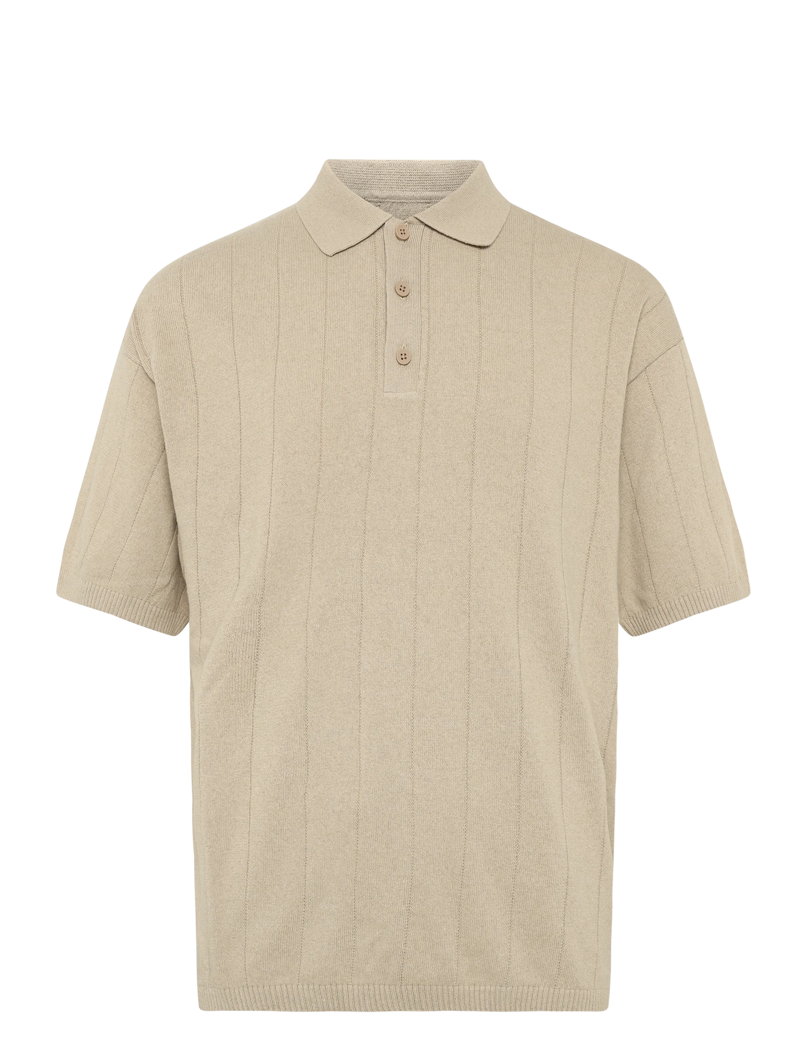 JJ REBEL JREBBEAM KNIT POLO SS - Kortärmade pikéer - CROCKERY / beige
