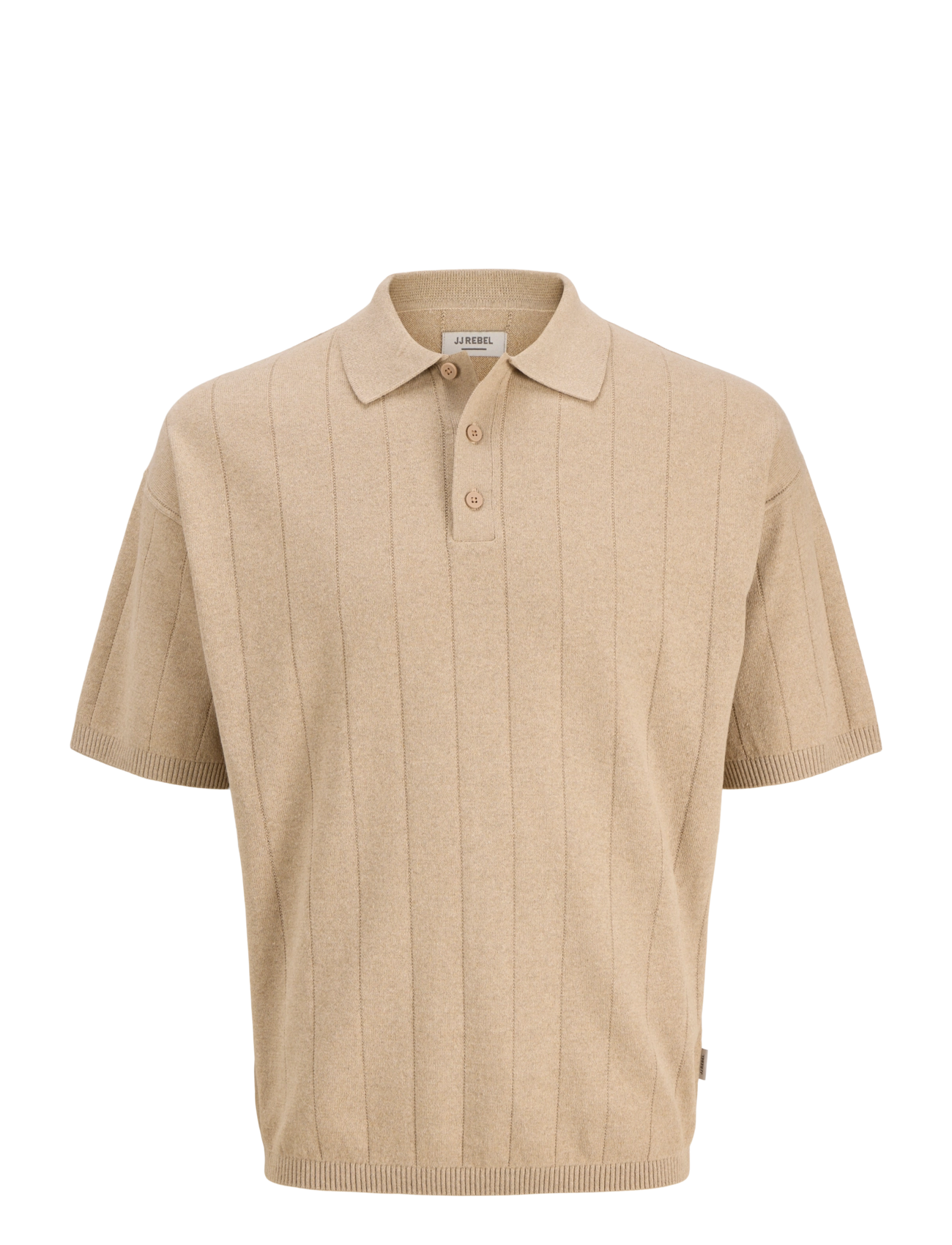 JJ REBEL JREBBEAM KNIT POLO SS - Booztlet only men - CROCKERY / beige