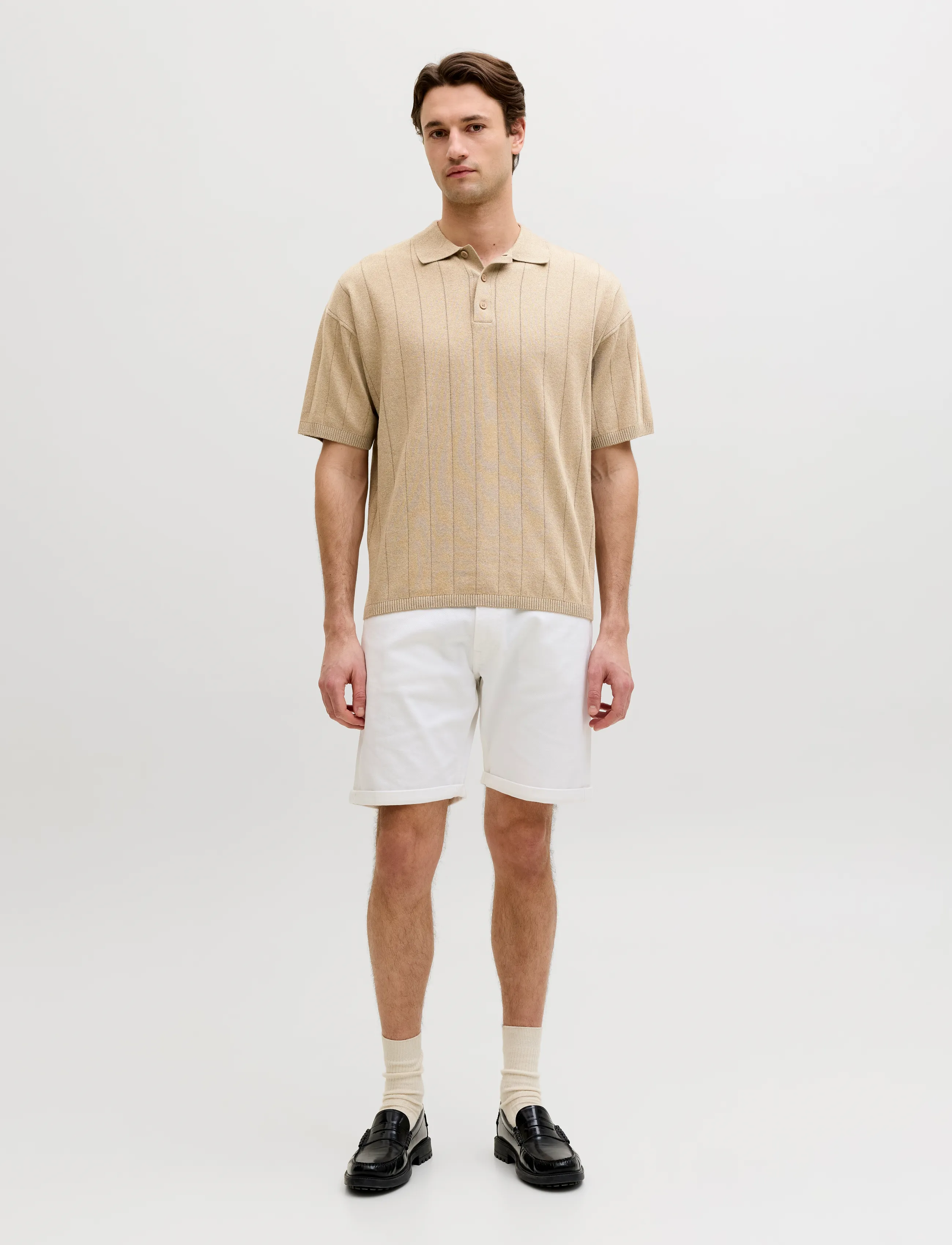 JJ REBEL - JREBBEAM KNIT POLO SS - laveste priser - crockery - 4