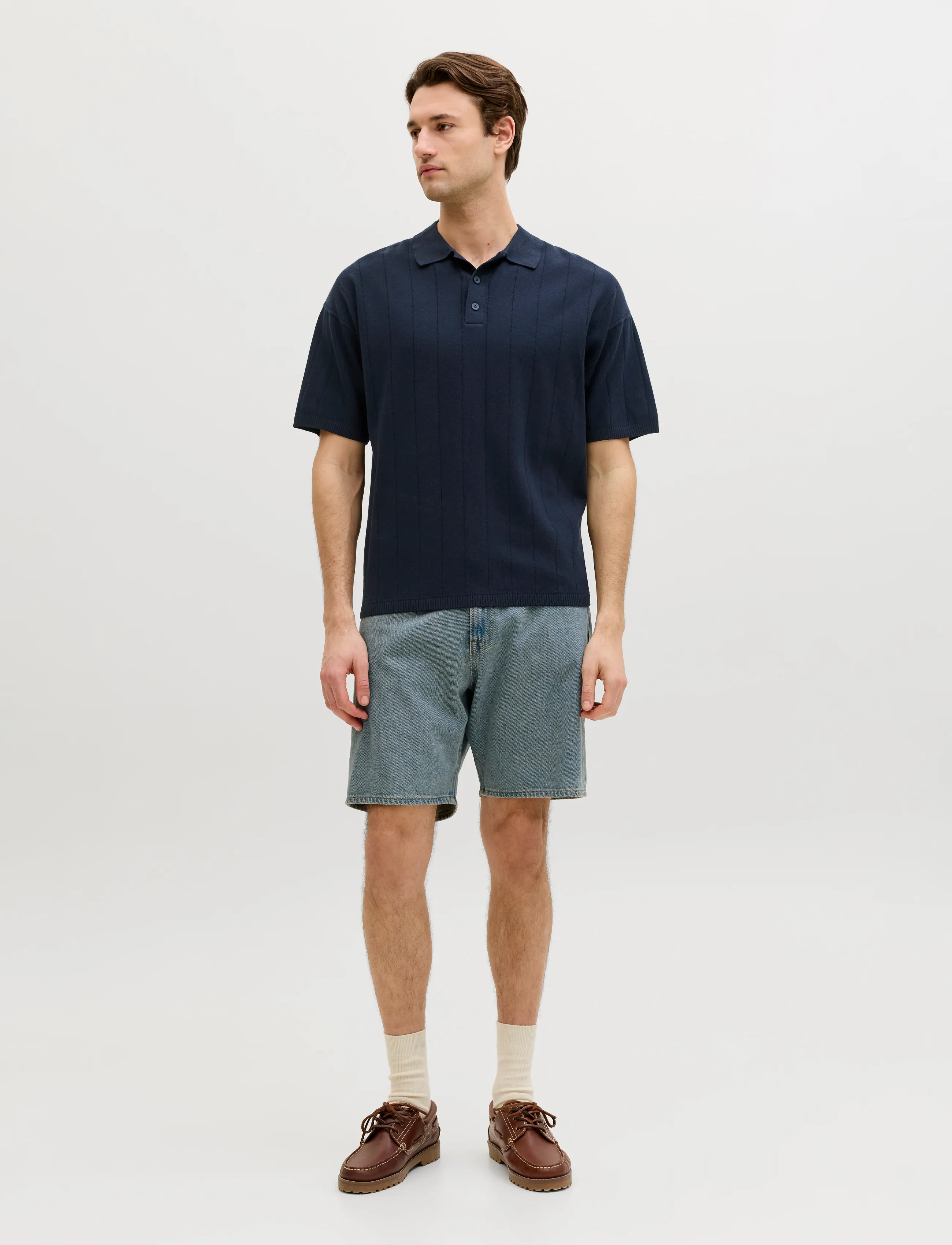 JJ REBEL - JREBBEAM KNIT POLO SS - laveste priser - navy blazer - 4