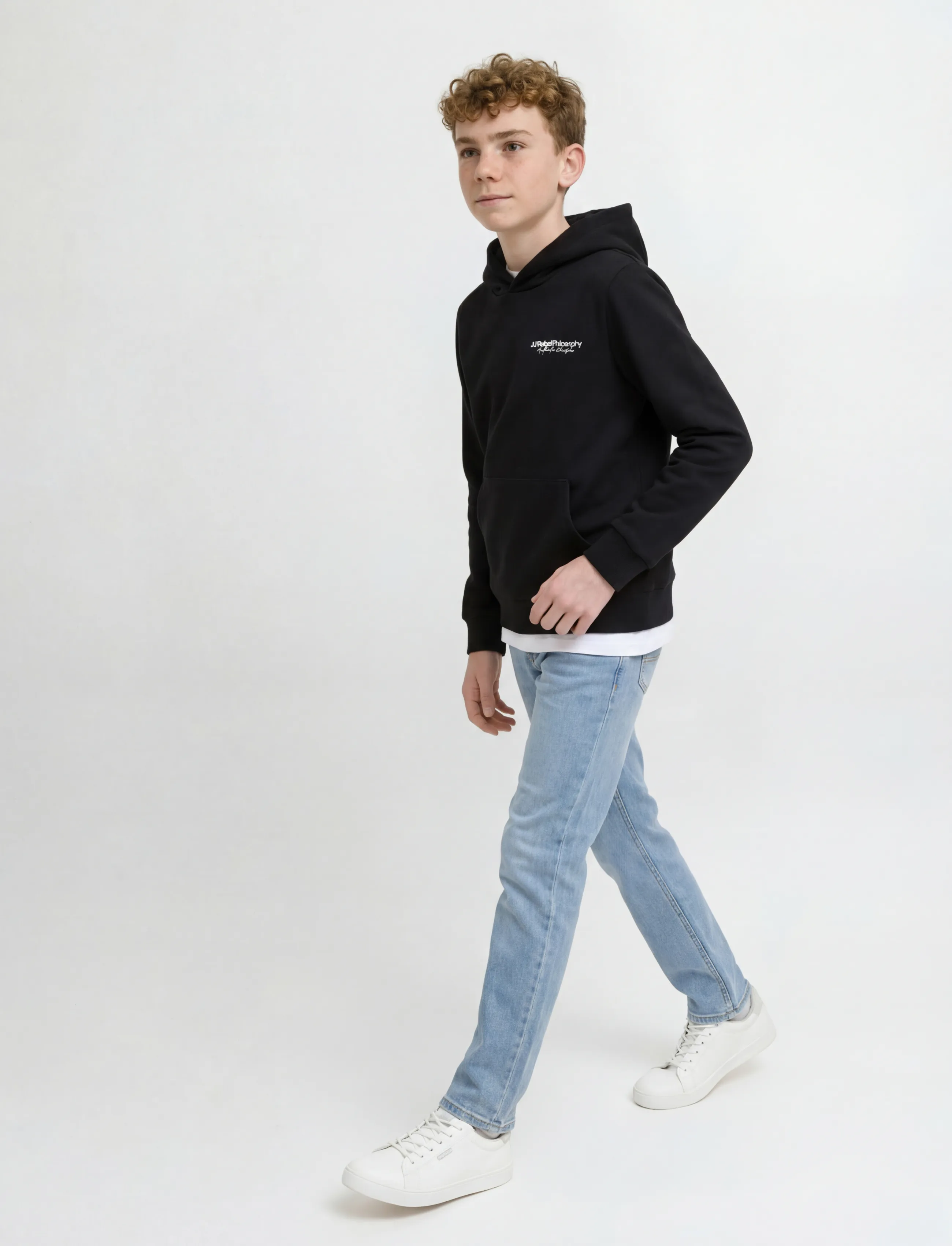 JJ REBEL - JREBZACK SWEAT HOOD NOOS JNR - hættetrøjer - black - 4