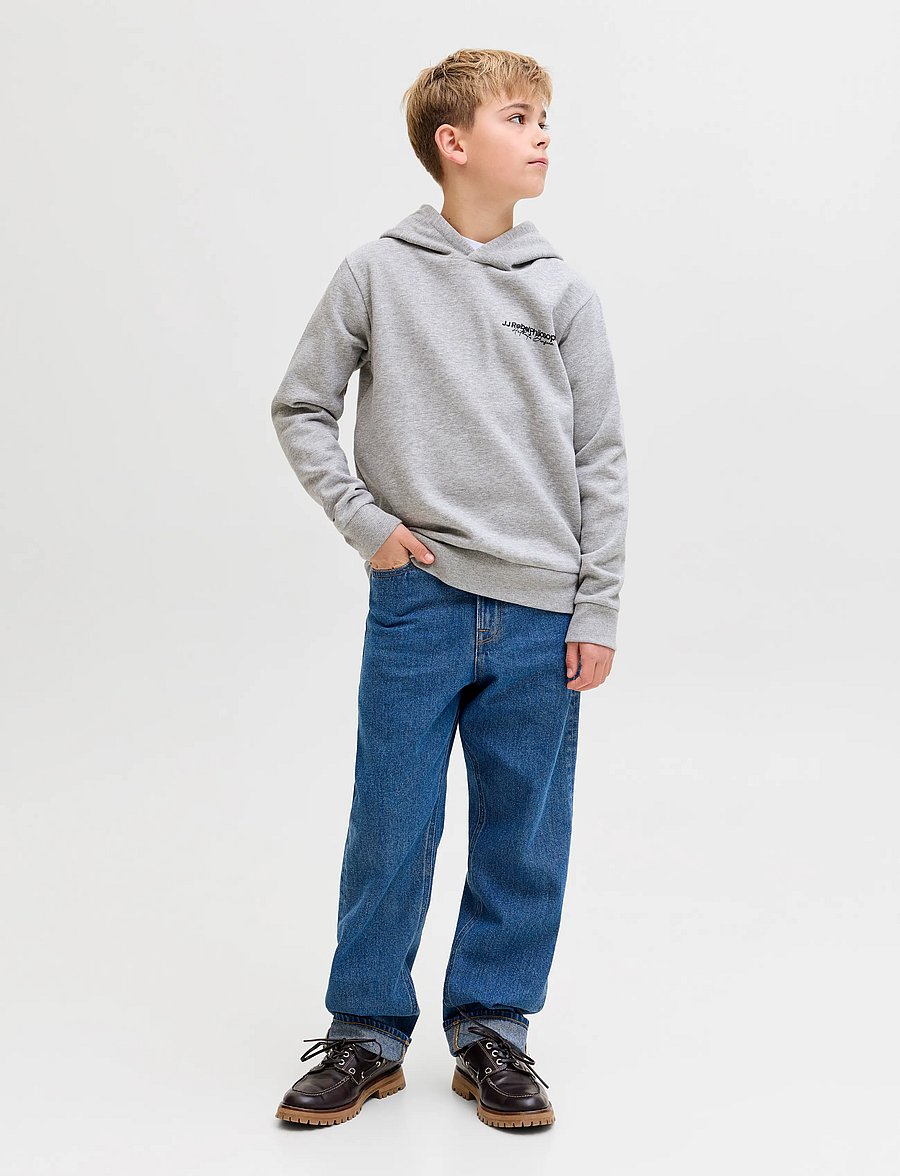 JJ REBEL - JREBZACK SWEAT HOOD NOOS JNR - kapuutsiga pusad - light grey melange - 4
