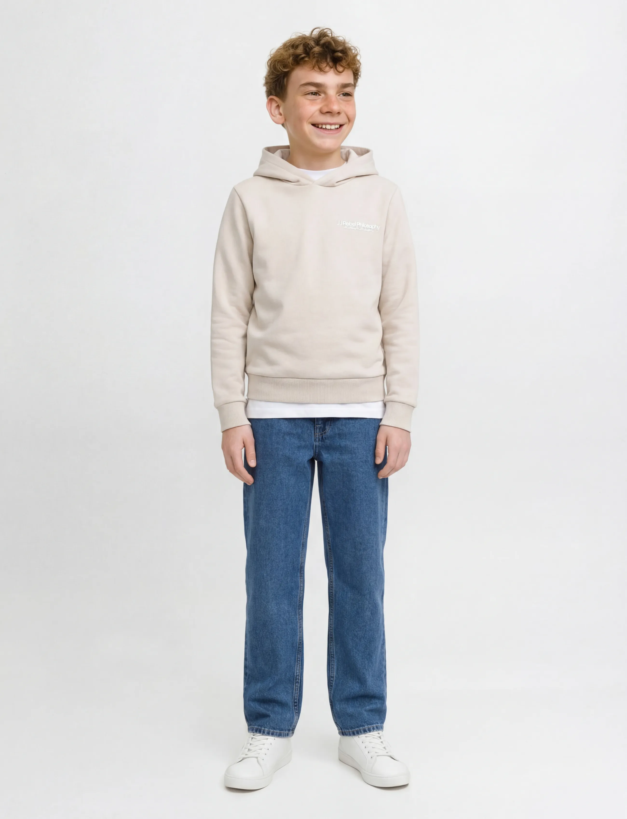 JJ REBEL - JREBZACK SWEAT HOOD NOOS JNR - hættetrøjer - moonbeam - 4