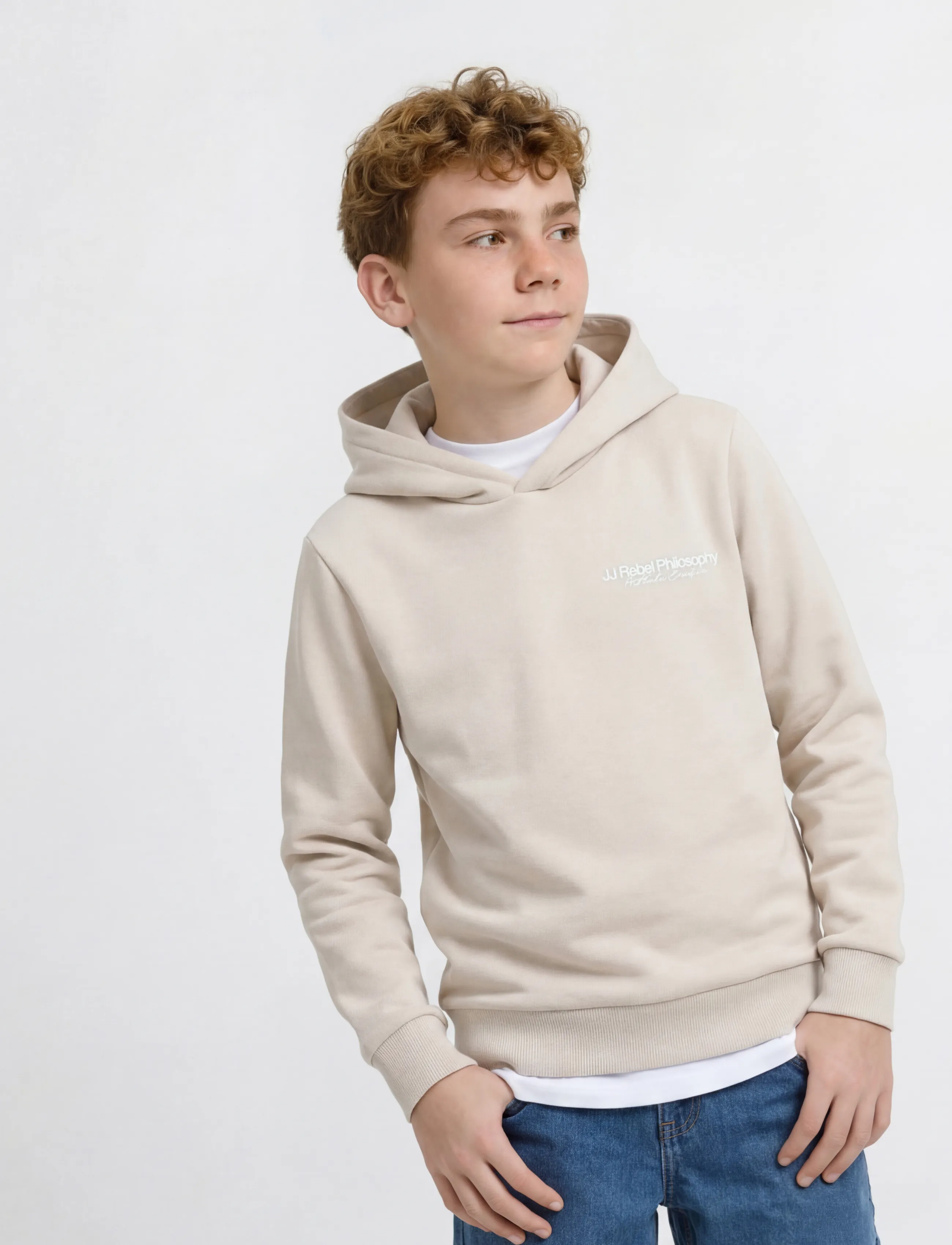 JJ REBEL - JREBZACK SWEAT HOOD NOOS JNR - hættetrøjer - moonbeam - 5