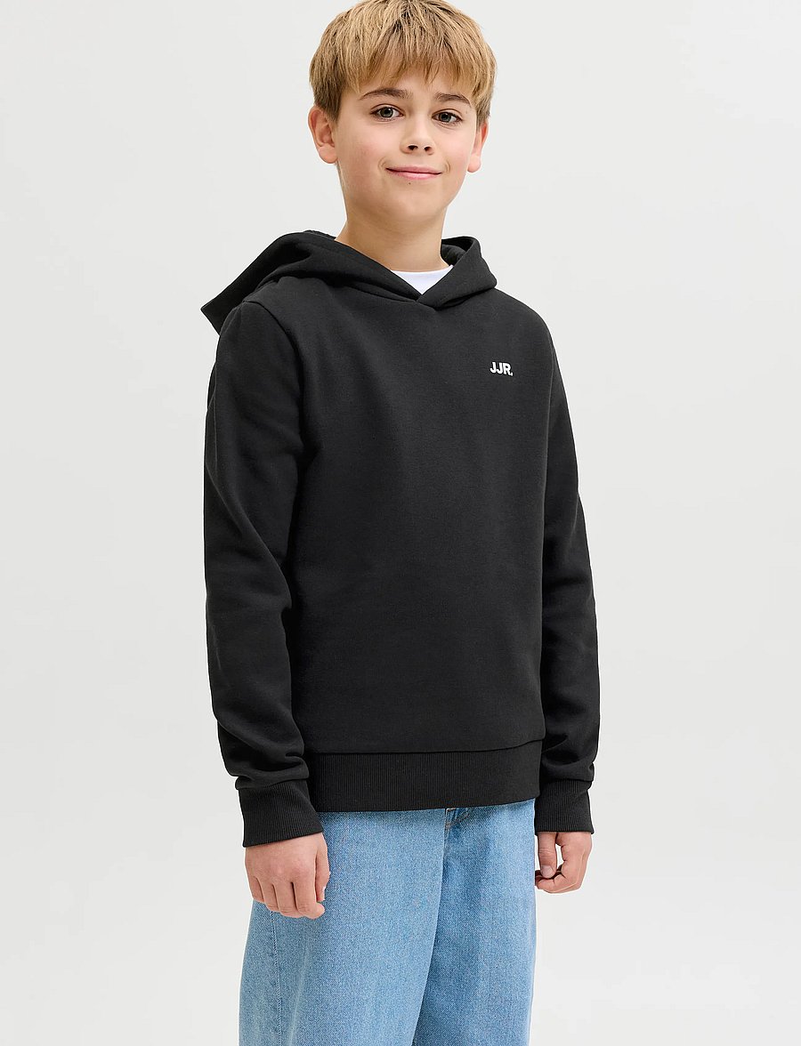 JJ REBEL - JREBREBEL LOGO SWEAT HOOD NOOS JNR - kapuzenpullover - black - 0