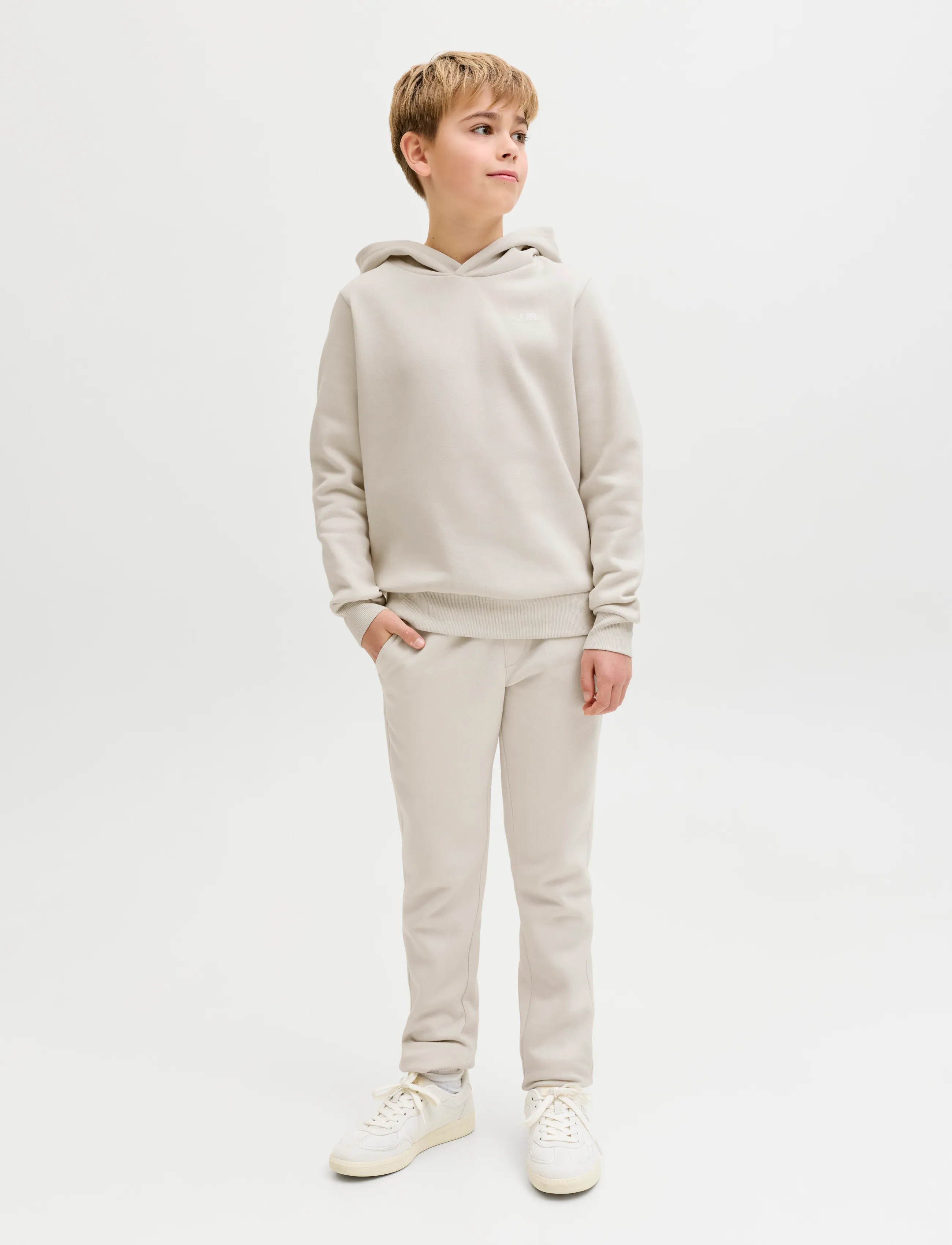 JJ REBEL - JREBREBEL LOGO SWEAT HOOD NOOS JNR - kapuzenpullover - moonbeam - 4