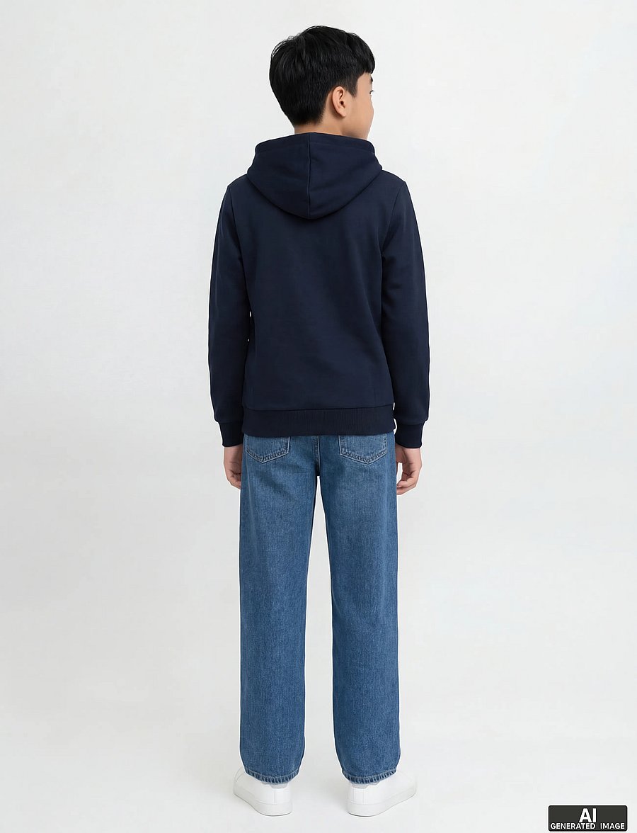 JJ REBEL - JREBREBEL LOGO SWEAT HOOD NOOS JNR - kapuutsiga pusad - sky captain - 3