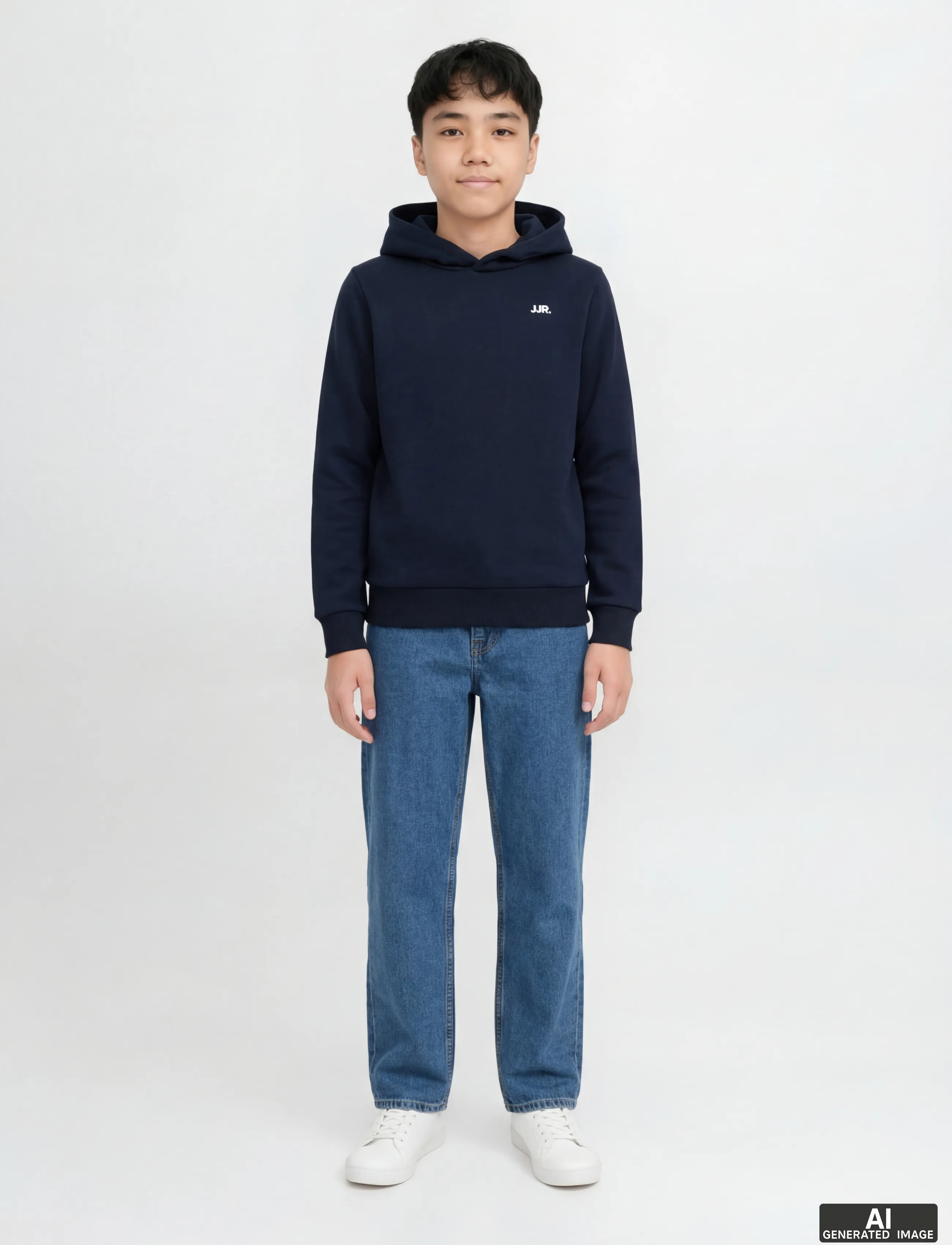 JJ REBEL - JREBREBEL LOGO SWEAT HOOD NOOS JNR - sweatshirts & hættetrøjer - sky captain - 4