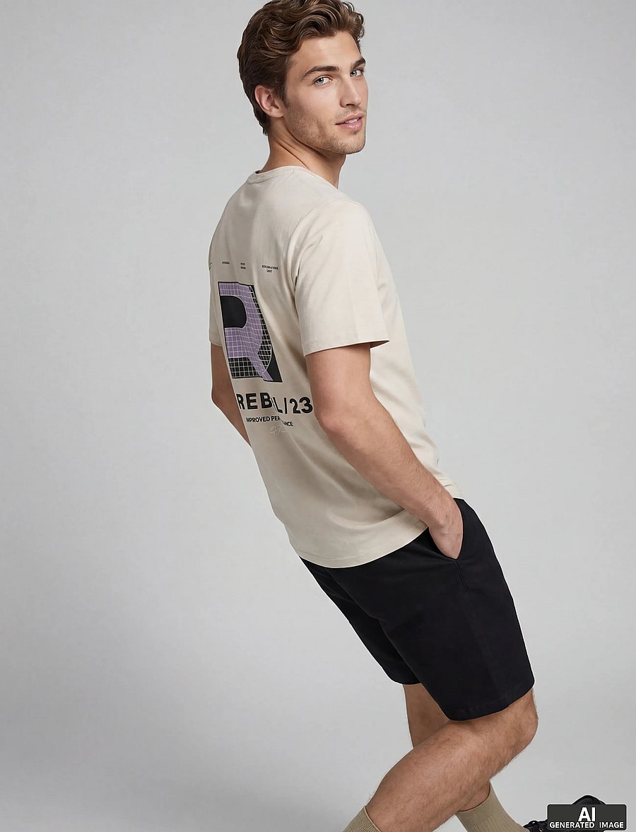 JJ REBEL - JREBEDDIE SS TEE - moonbeam - 5