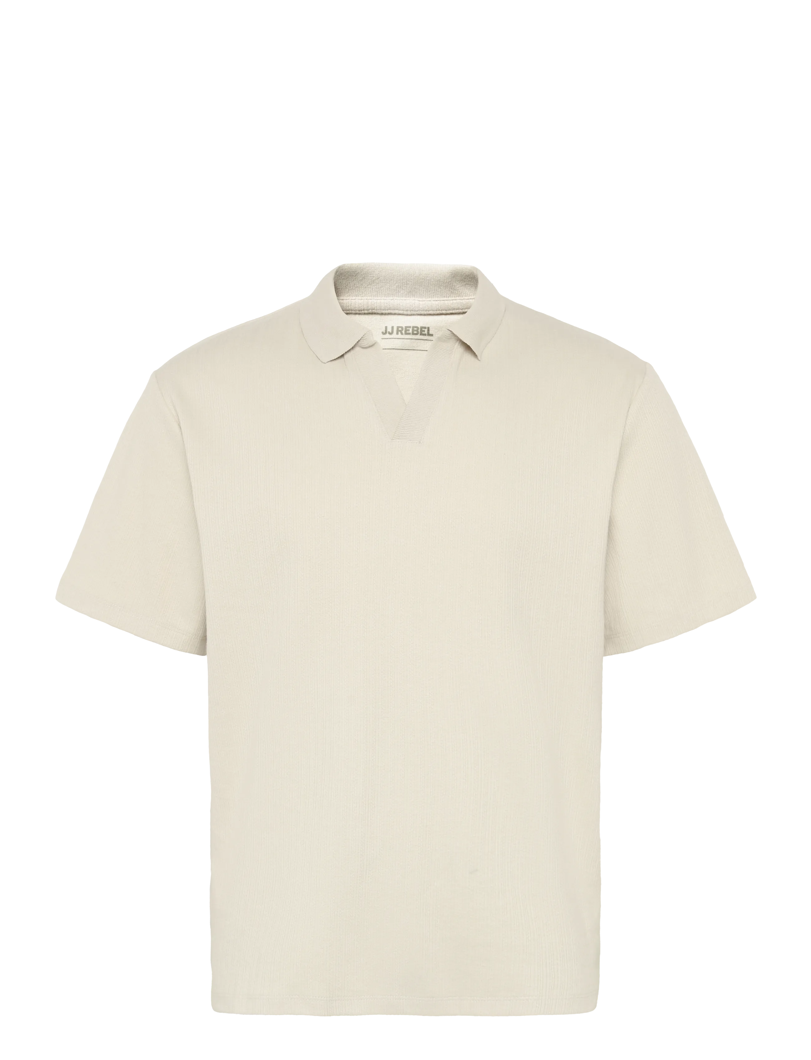 JJ REBEL Jrebdenver Split Neck Ss Tee Cream - M - Herren