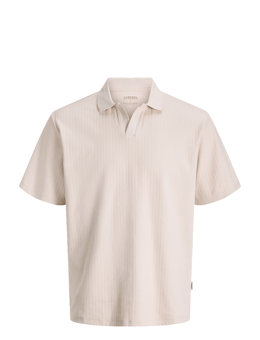 JJ REBEL - JREBDENVER SPLIT NECK SS TEE - moonbeam - 1