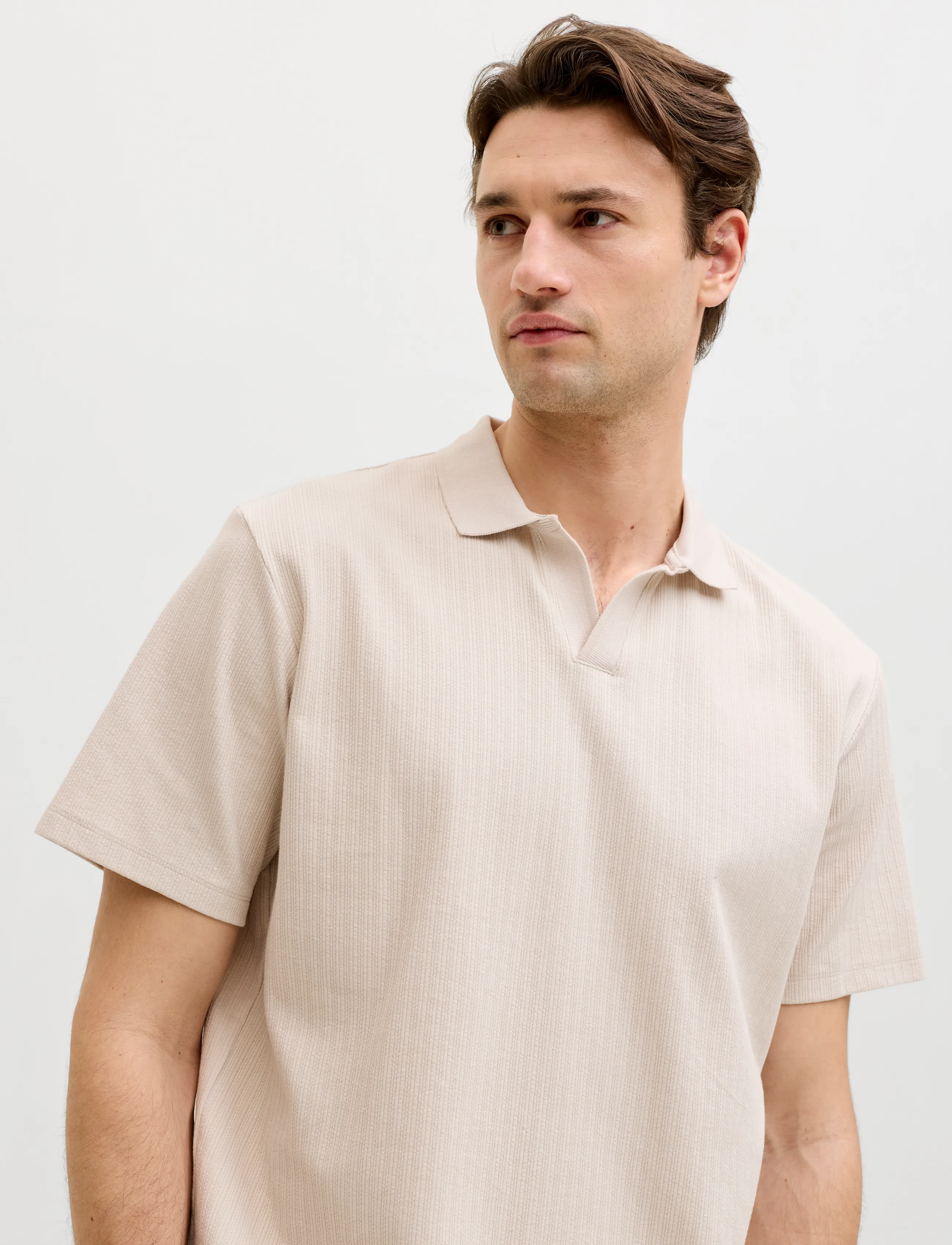 JJ REBEL - JREBDENVER SPLIT NECK SS TEE - moonbeam - 5