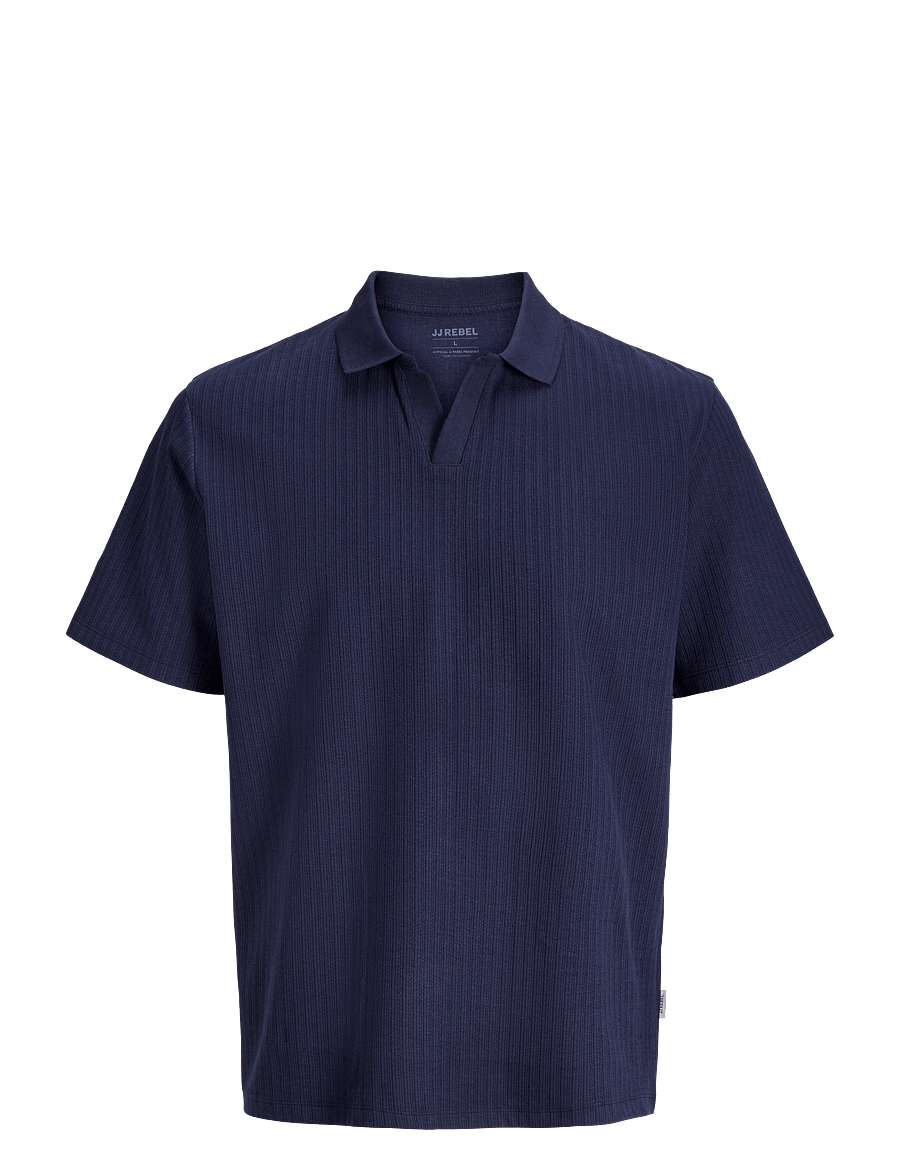 JJ REBEL - JREBDENVER SPLIT NECK SS TEE - navy blazer - 1