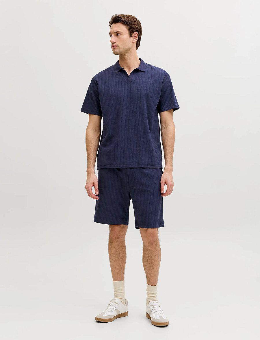 JJ REBEL - JREBDENVER SPLIT NECK SS TEE - navy blazer - 3